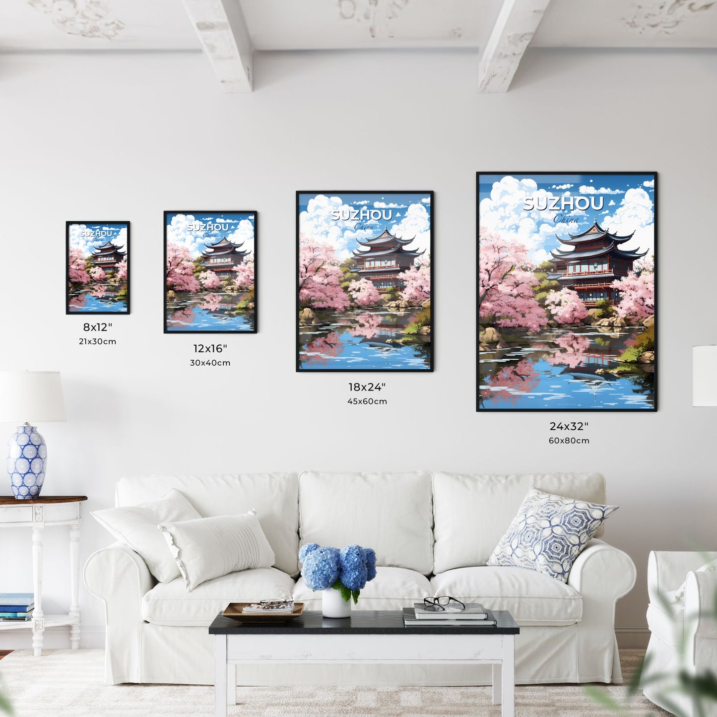 Suzhou Cityscape Landscape Artistic Painting Oriental Building Traditional Architecture Default Title