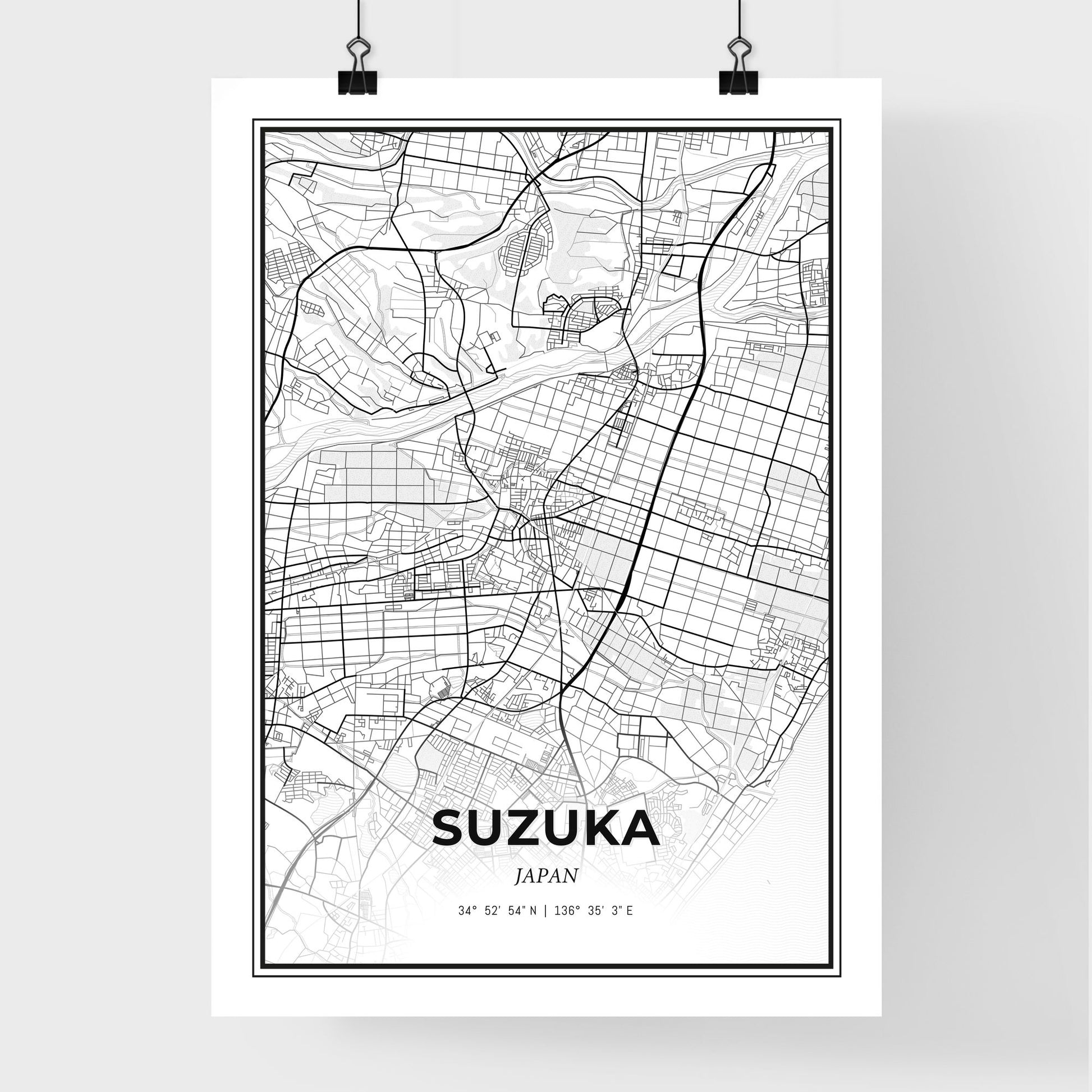 Suzuka Japan - Premium City Map Poster