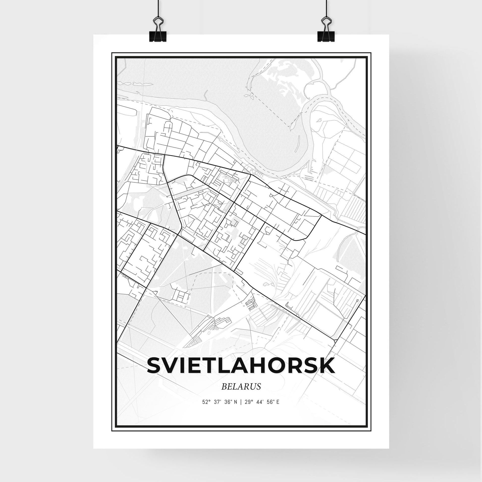 Svietlahorsk Belarus - Premium City Map Poster