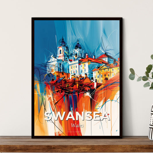 Vibrant Swansea, Wales - A Painting Of A City