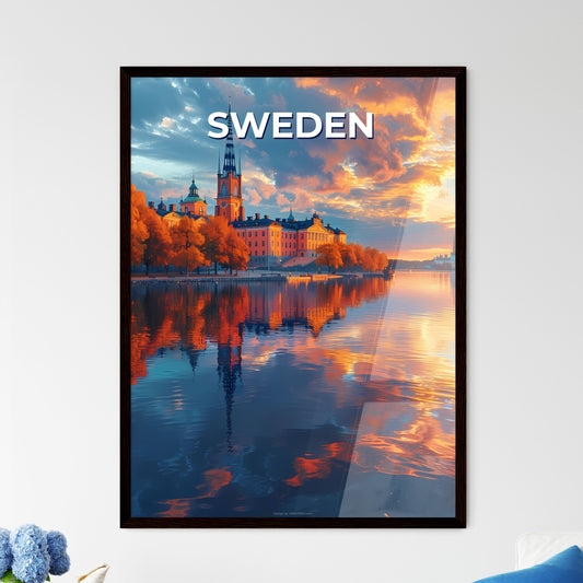 Sweden, Europe, Digital Art, Painting, Artwork, Body of Water, Trees, Buildings, Scenic Landscape, Vibrant Colors