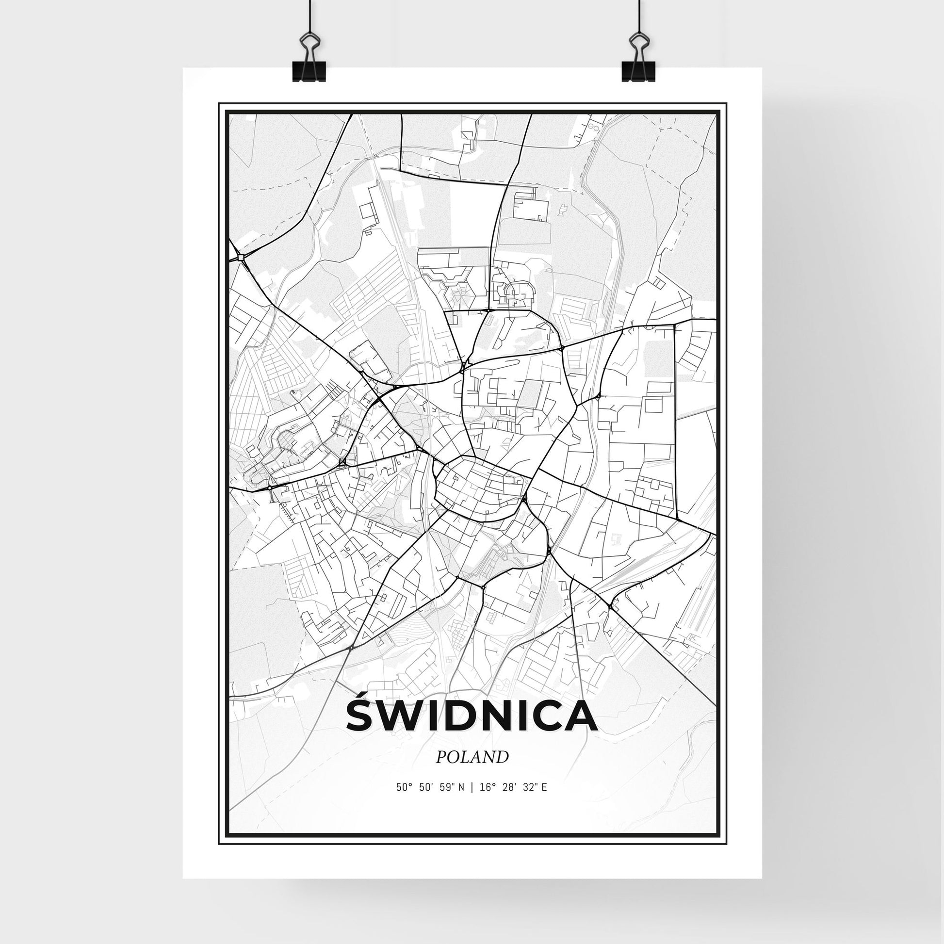 Świdnica Poland - Premium City Map Poster