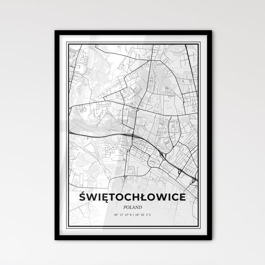 Świętochłowice Poland - Scandinavian Style City Map for Modern Home Decor