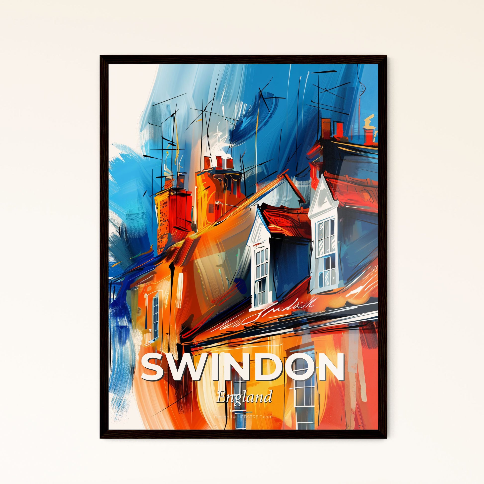 Vibrant Swindon, England - A Painting Of A Building