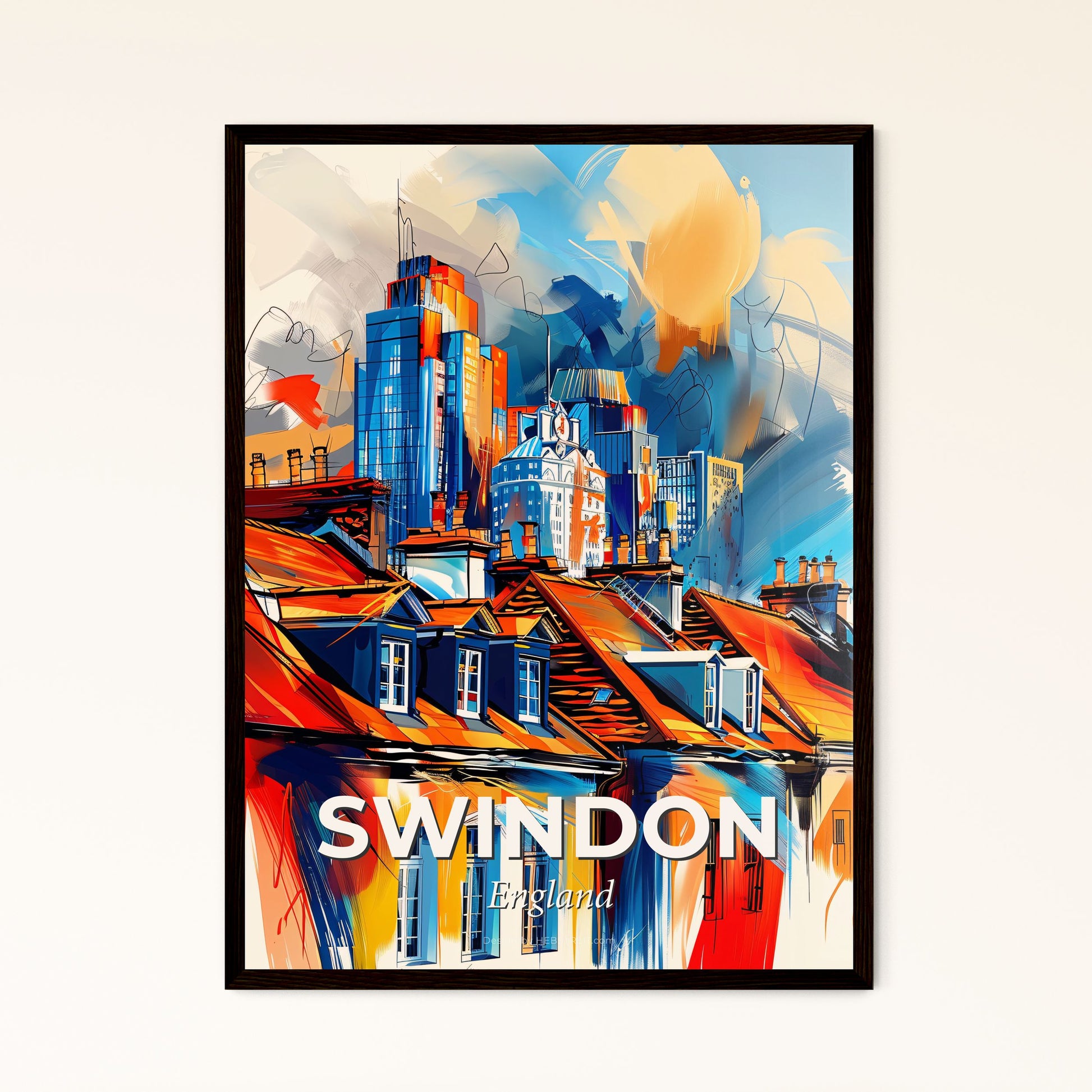 Vibrant Swindon, England - A Painting Of A City