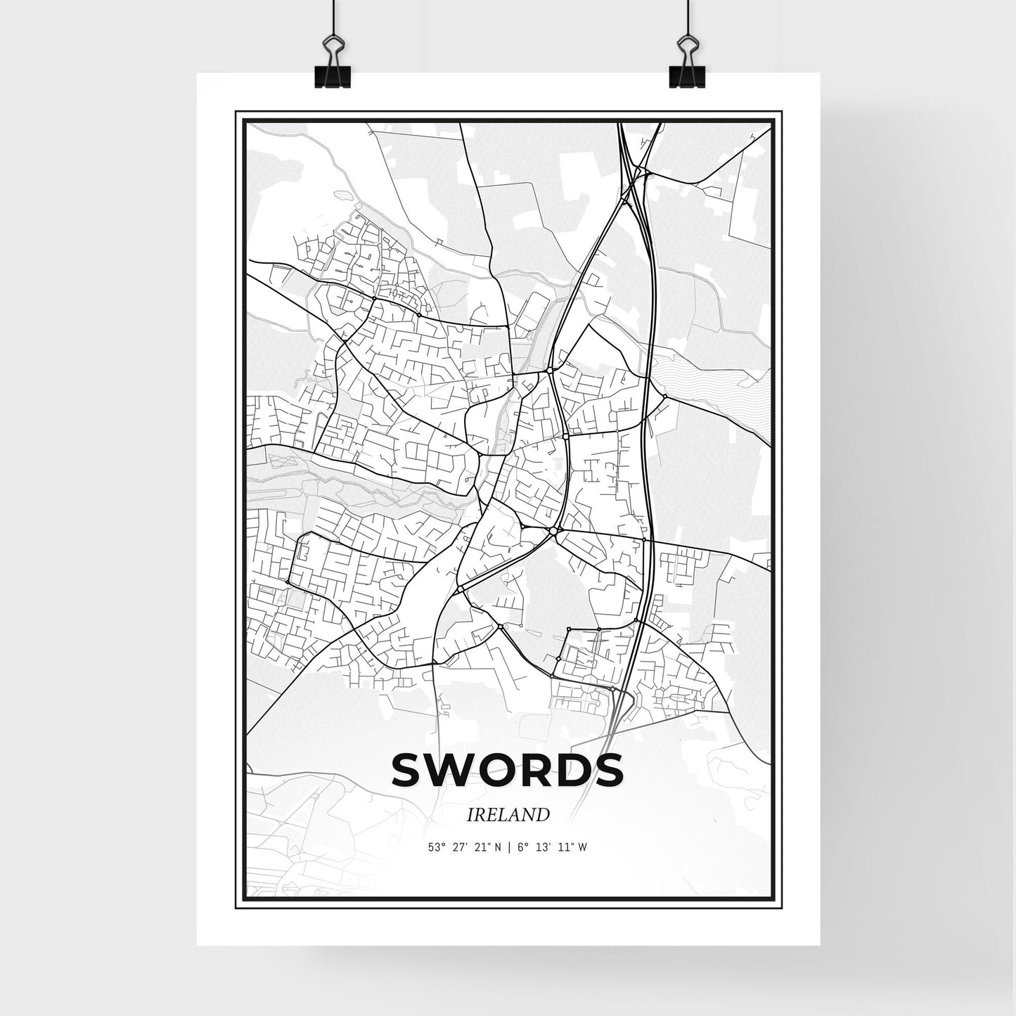 Swords Ireland - Premium City Map Poster