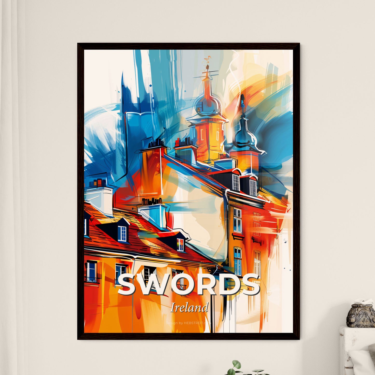 Vibrant Swords, Ireland - A Painting Of A Building