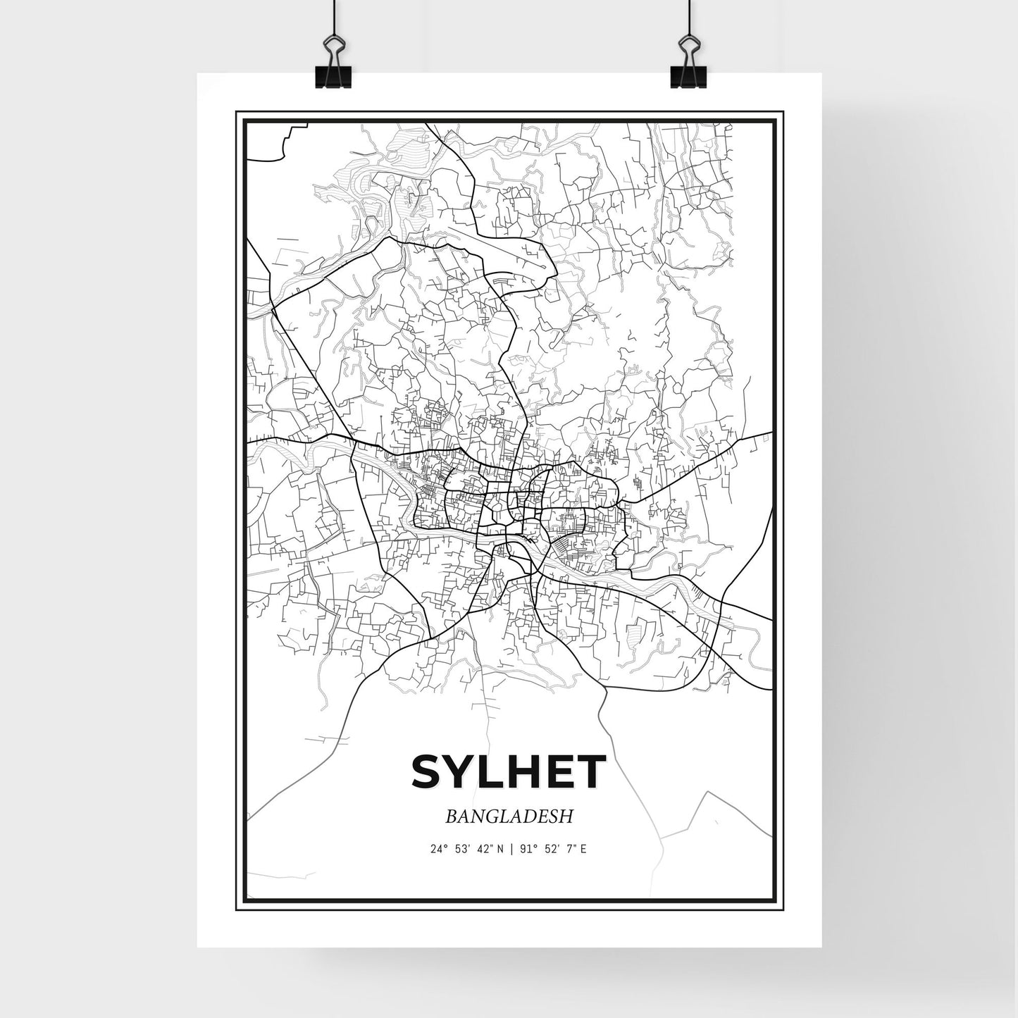 Sylhet Bangladesh - Premium City Map Poster