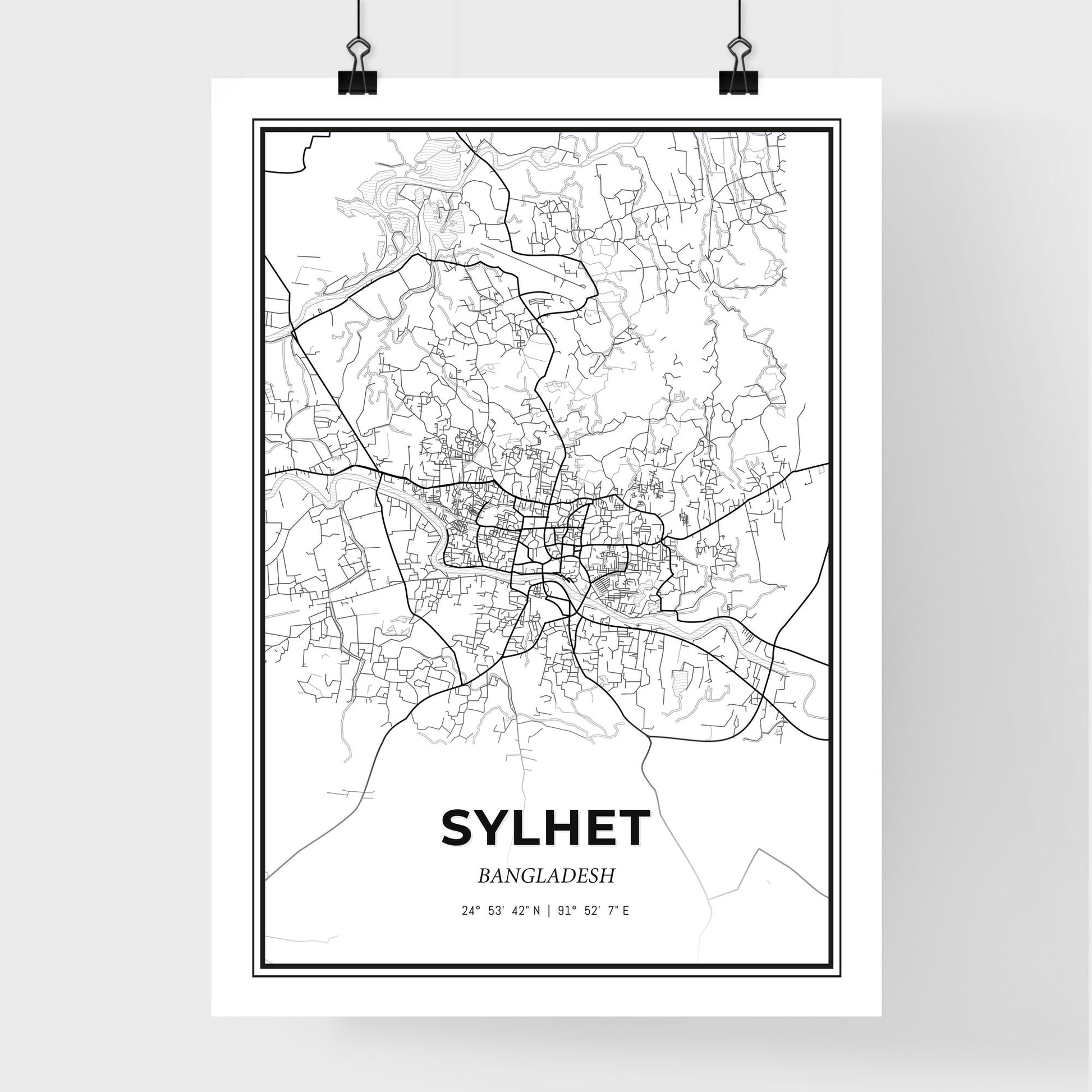 Sylhet Bangladesh - Premium City Map Poster