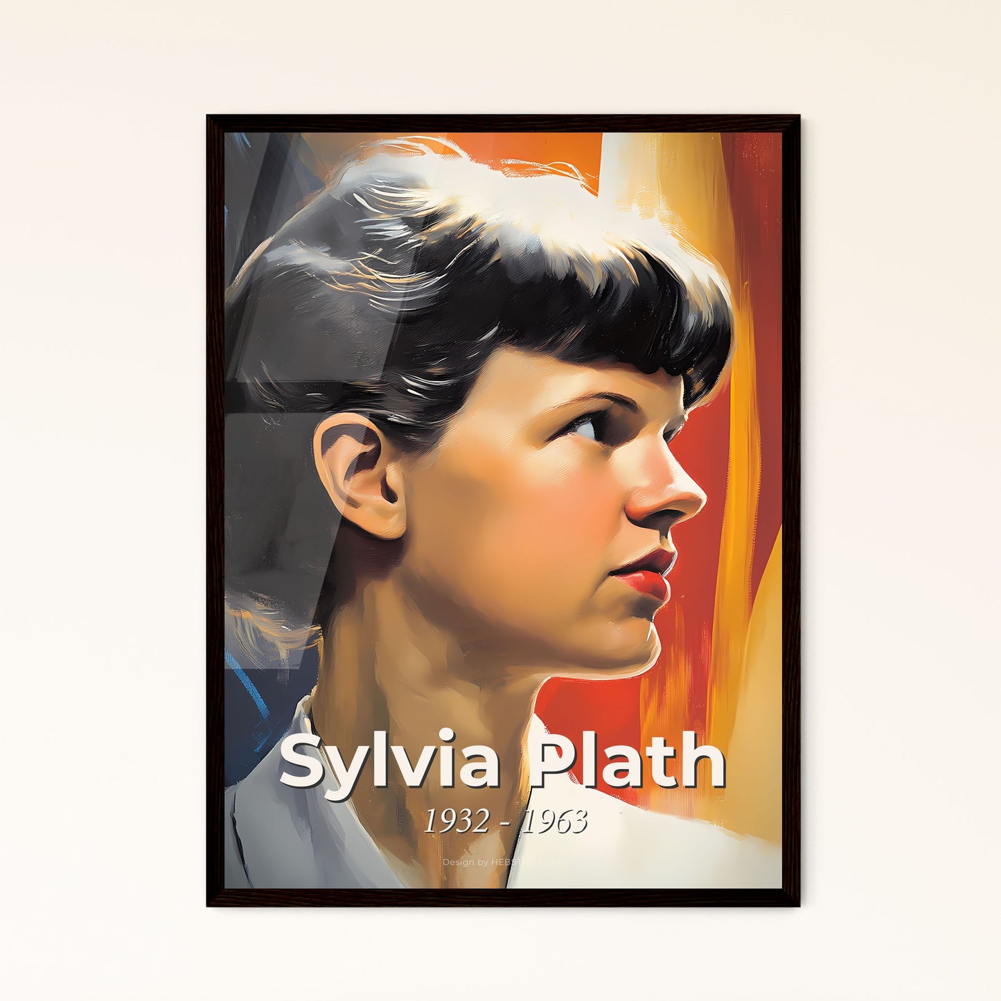 Portrait of Sylvia Plath, 1932 - 1963. Impressionistic painting of a woman looking to the side.