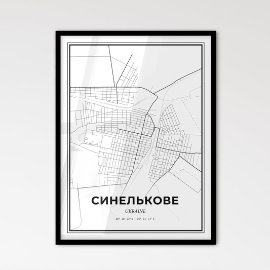 Synelnykove Ukraine - Scandinavian Style City Map for Modern Home Decor