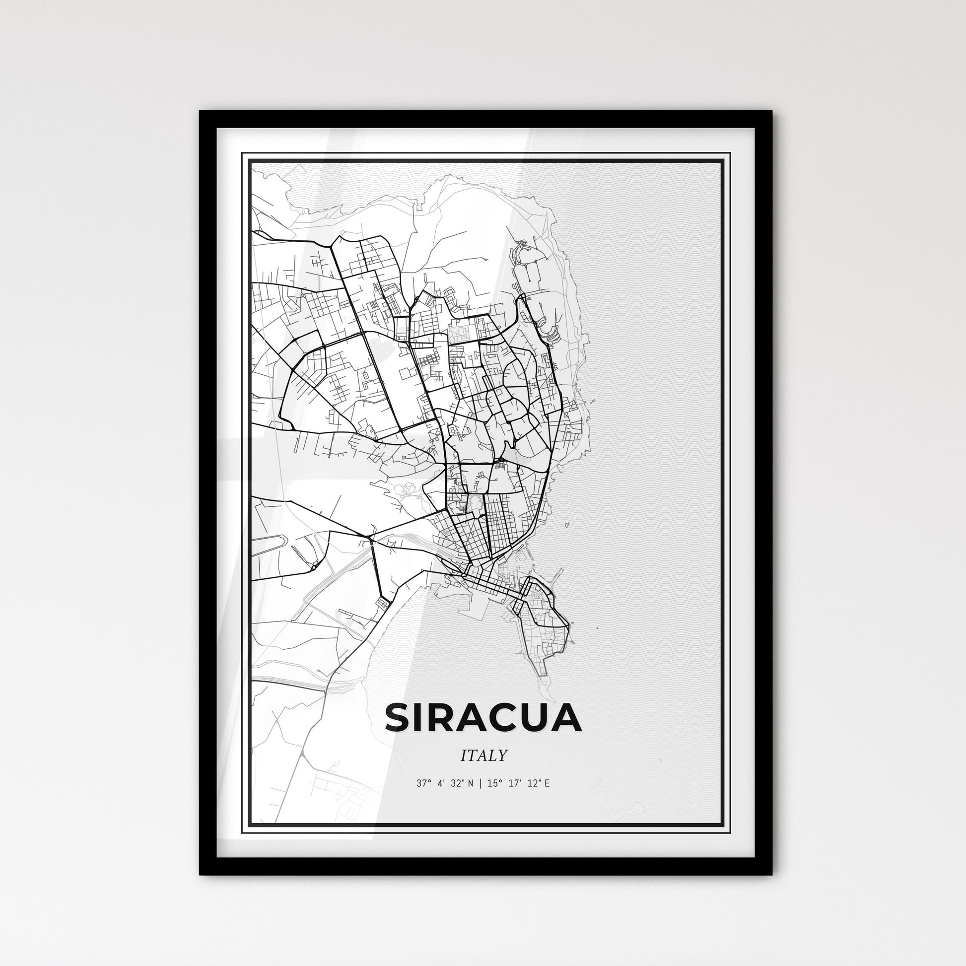 Syracuse Italy - Scandinavian Style City Map for Modern Home Decor