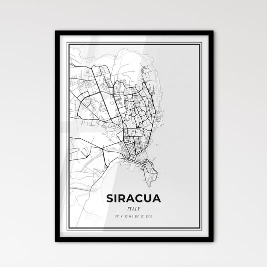 Syracuse Italy - Scandinavian Style City Map for Modern Home Decor