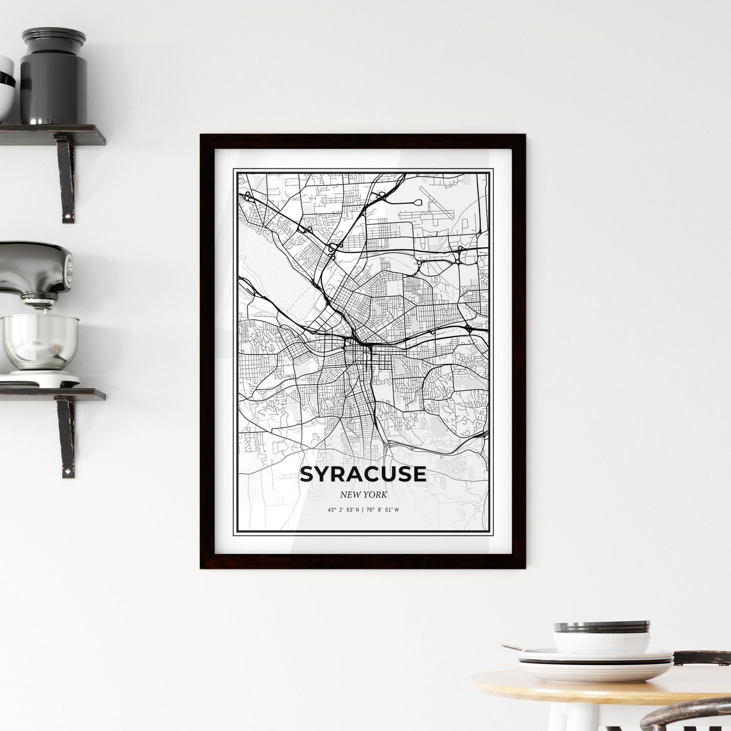 Syracuse New York - Minimal City Map