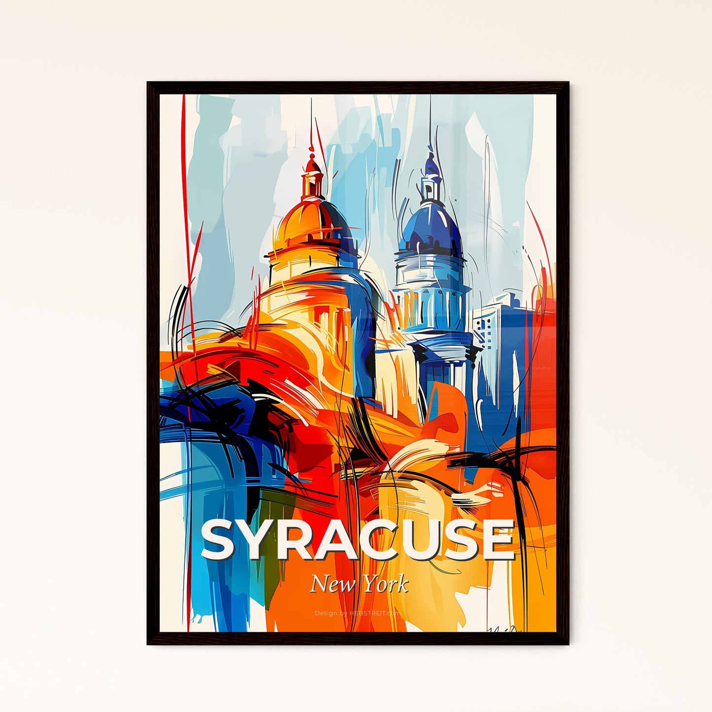 Vibrant Syracuse, New York - A Painting Of A Building With Colorful Paint