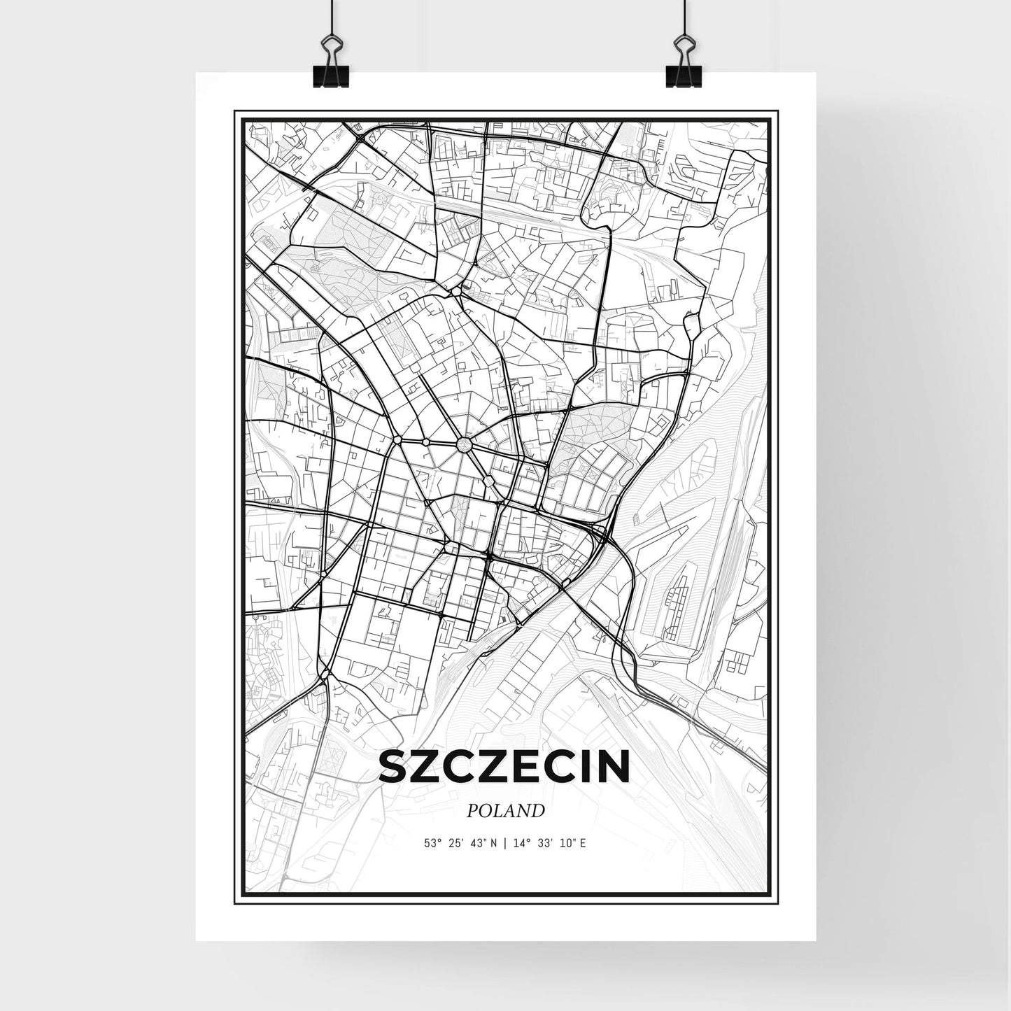 Szczecin Poland - Premium City Map Poster