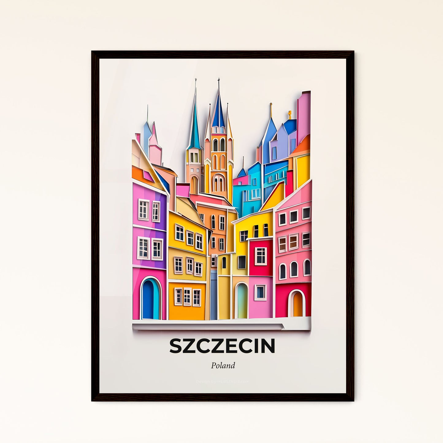 Vivid Szczecin, Poland - a city with a clock tower