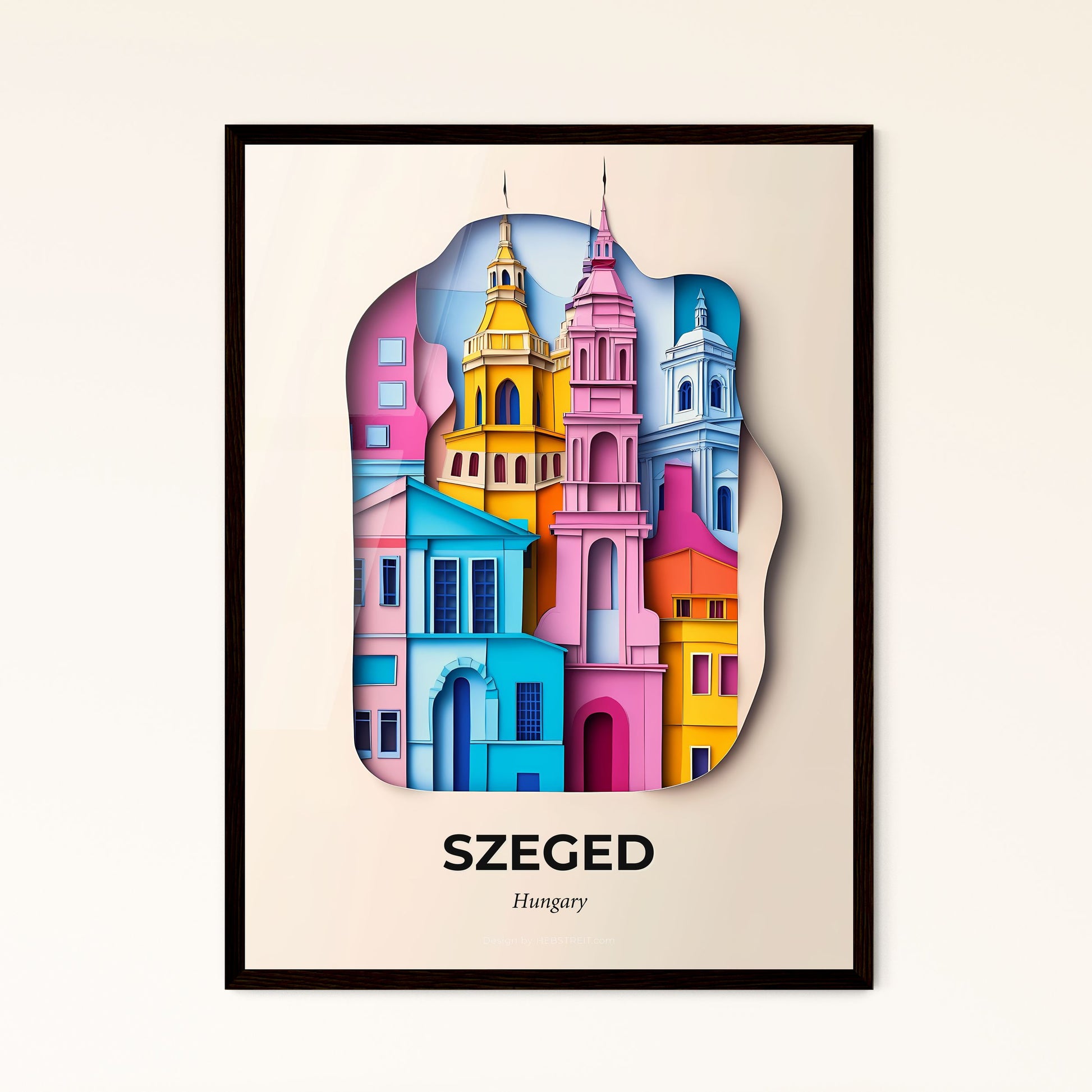 Vivid Szeged, Hungary - a colorful city with a clock tower in the middle