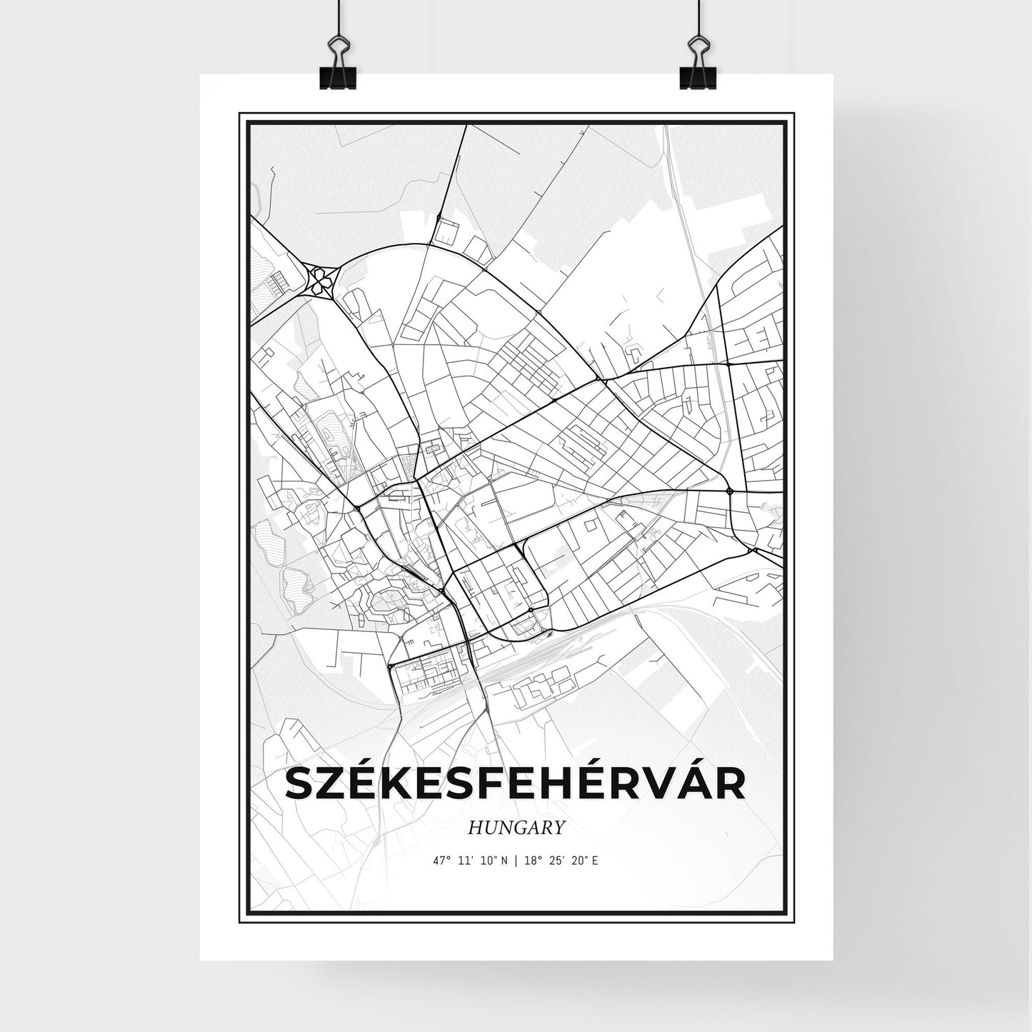 Székesfehérvár Hungary - Premium City Map Poster