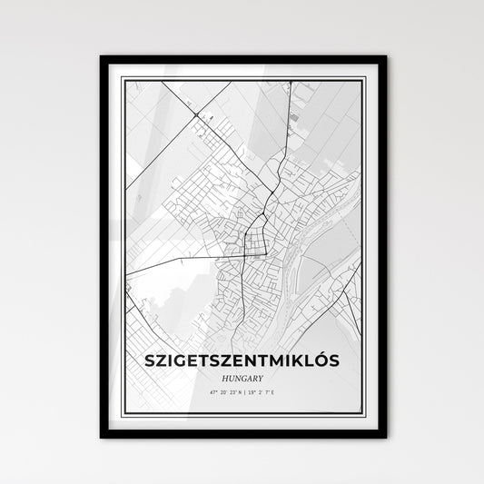 Szigetszentmiklós Hungary - Scandinavian Style City Map for Modern Home Decor