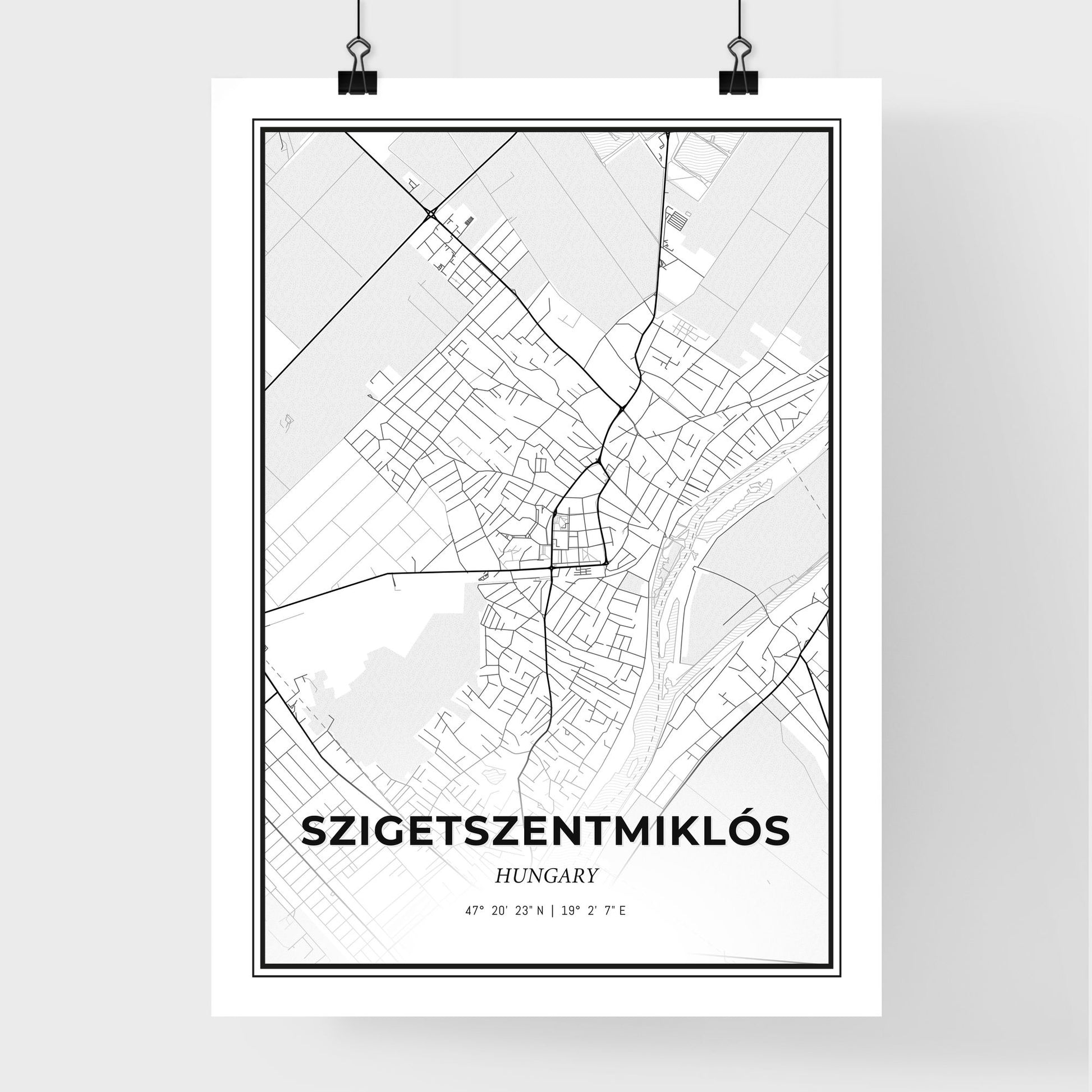 Szigetszentmiklós Hungary - Premium City Map Poster