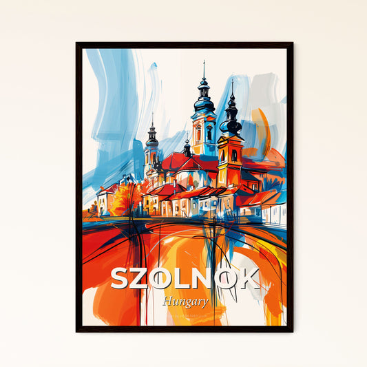 Vibrant Szolnok, Hungary - A Painting Of A Building