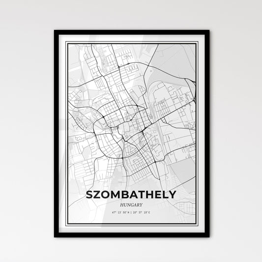 Szombathely Hungary - Scandinavian Style City Map for Modern Home Decor