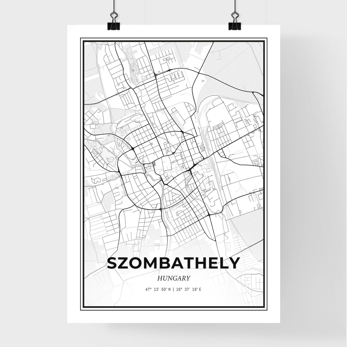 Szombathely Hungary - Premium City Map Poster