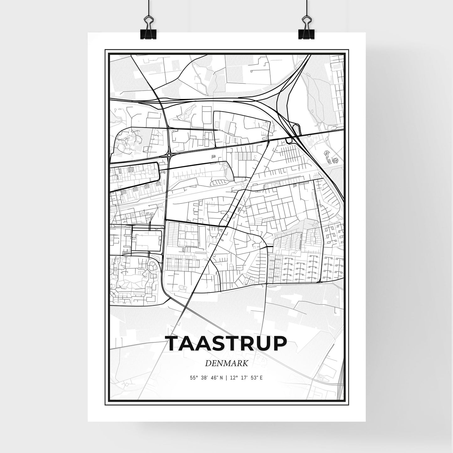 Taastrup Denmark - Premium City Map Poster