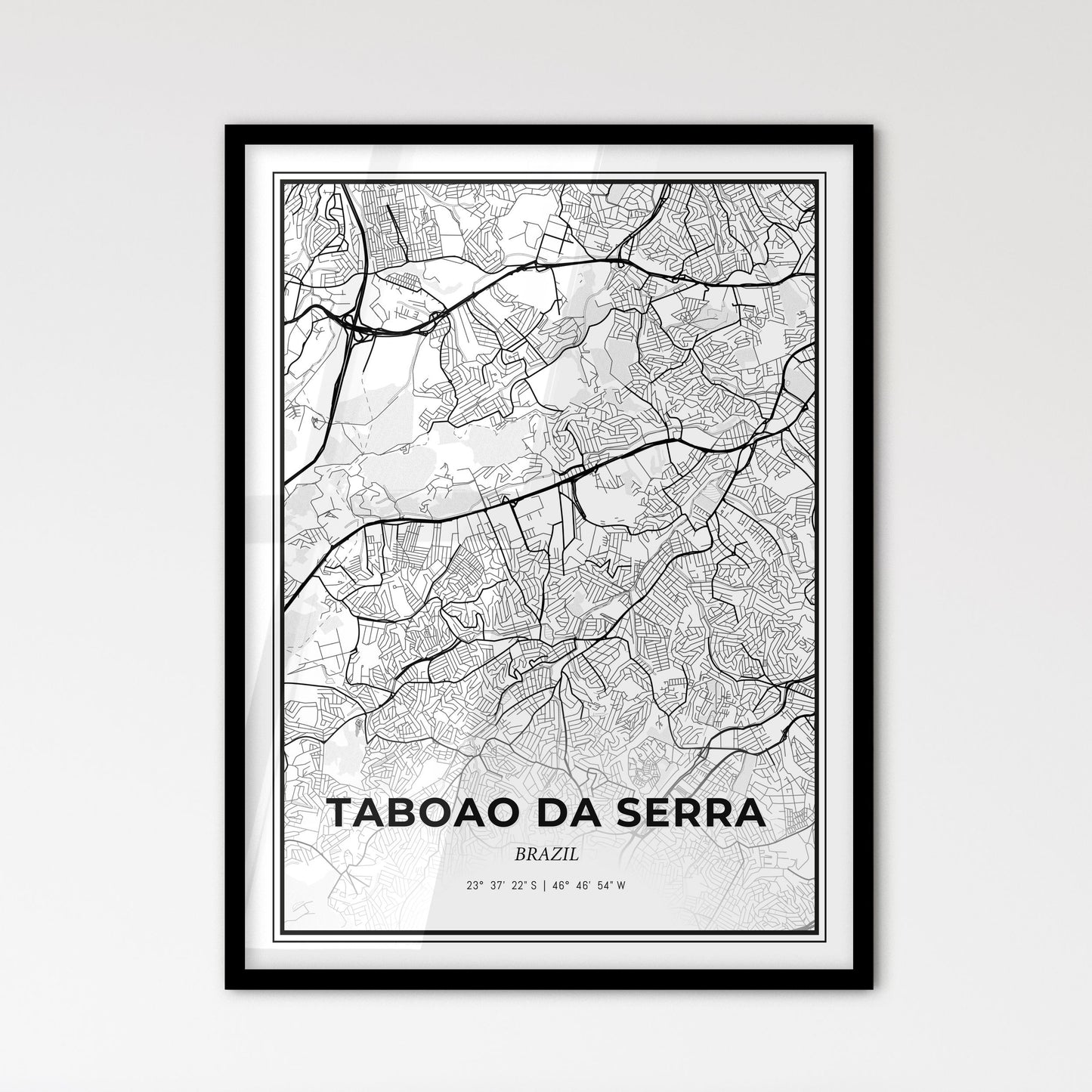 Taboao da Serra Brazil - Scandinavian Style City Map for Modern Home Decor