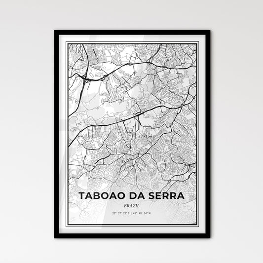 Taboao da Serra Brazil - Scandinavian Style City Map for Modern Home Decor