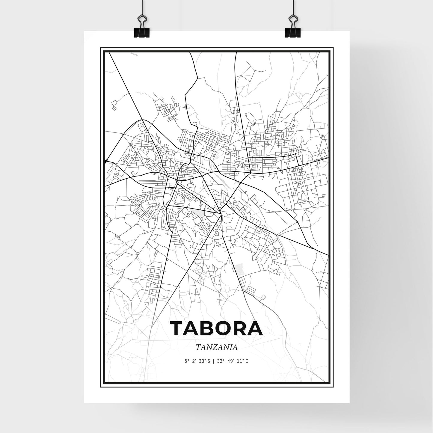 Tabora Tanzania - Premium City Map Poster