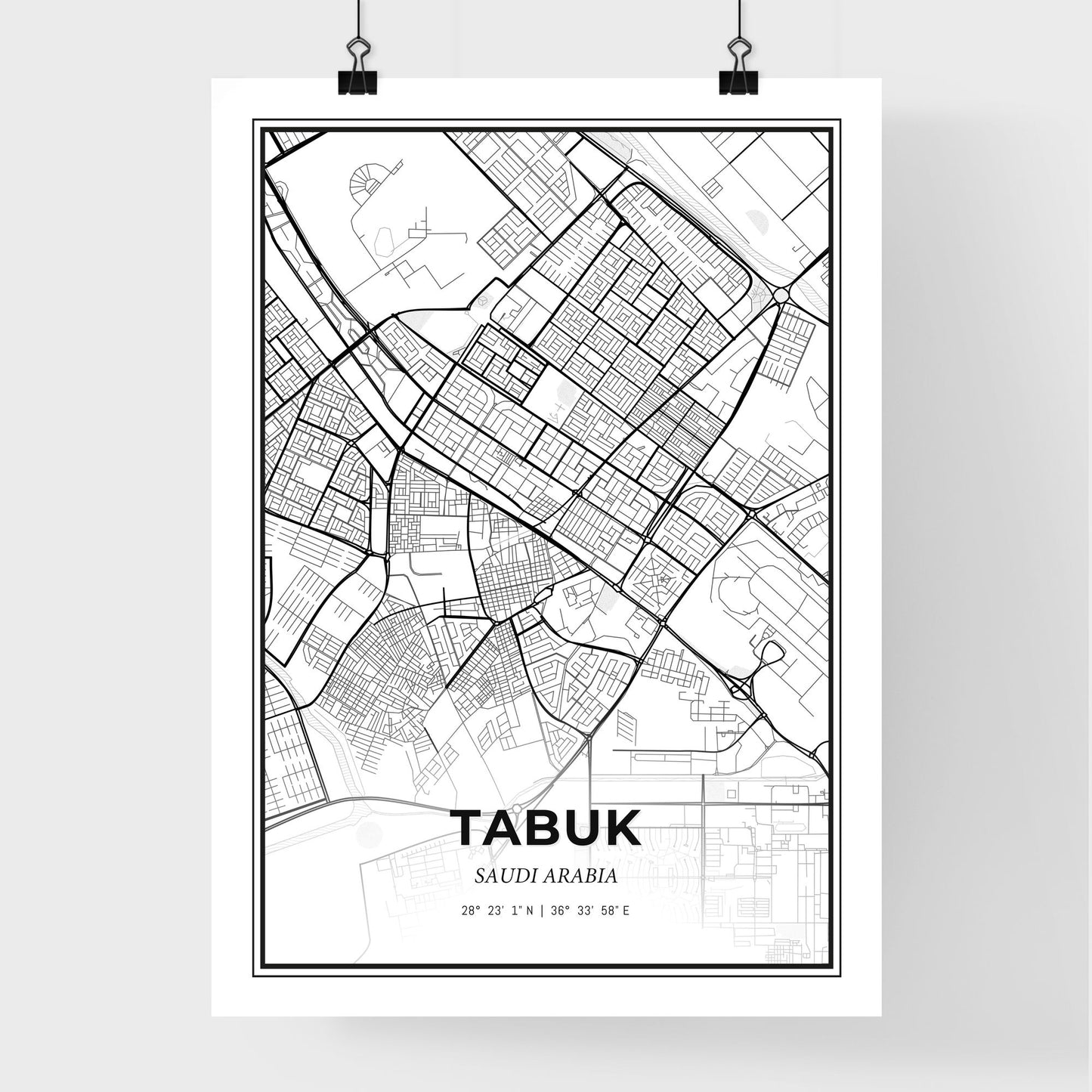 Tabuk Saudi Arabia - Premium City Map Poster