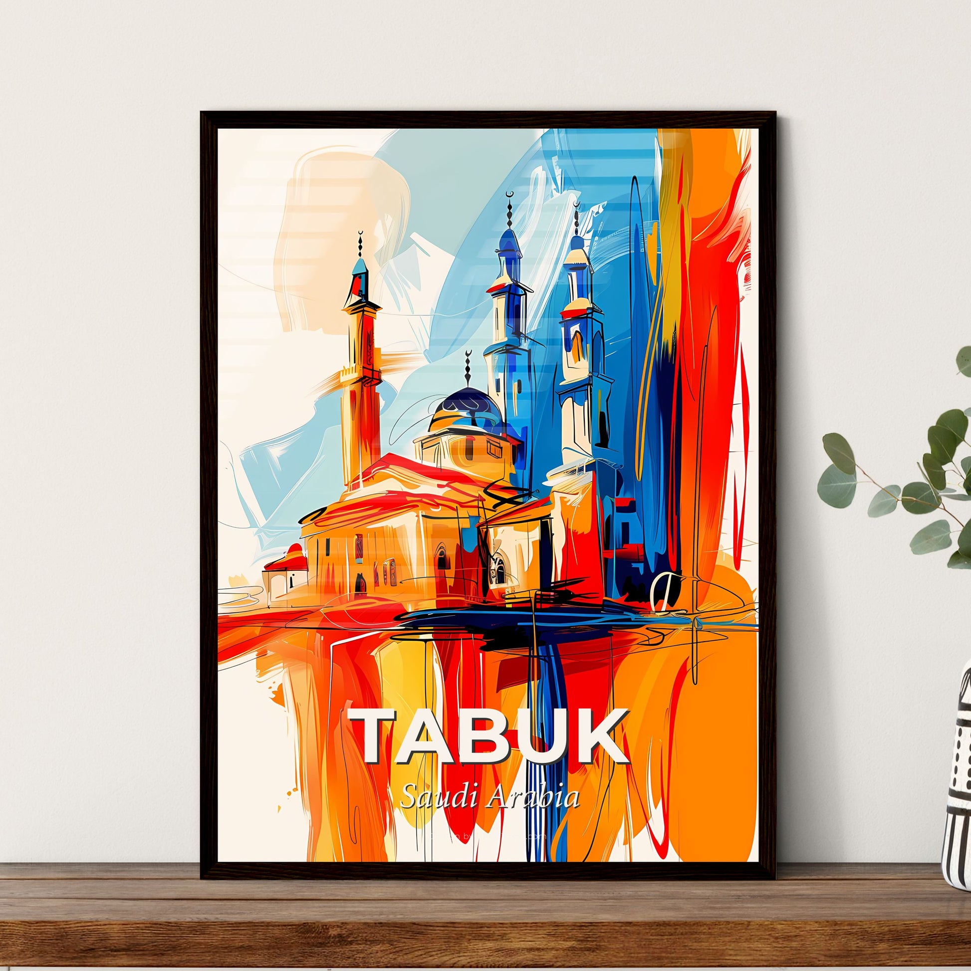 Vibrant Tabuk, Saudi Arabia - A Painting Of A Building With Towers And Towers