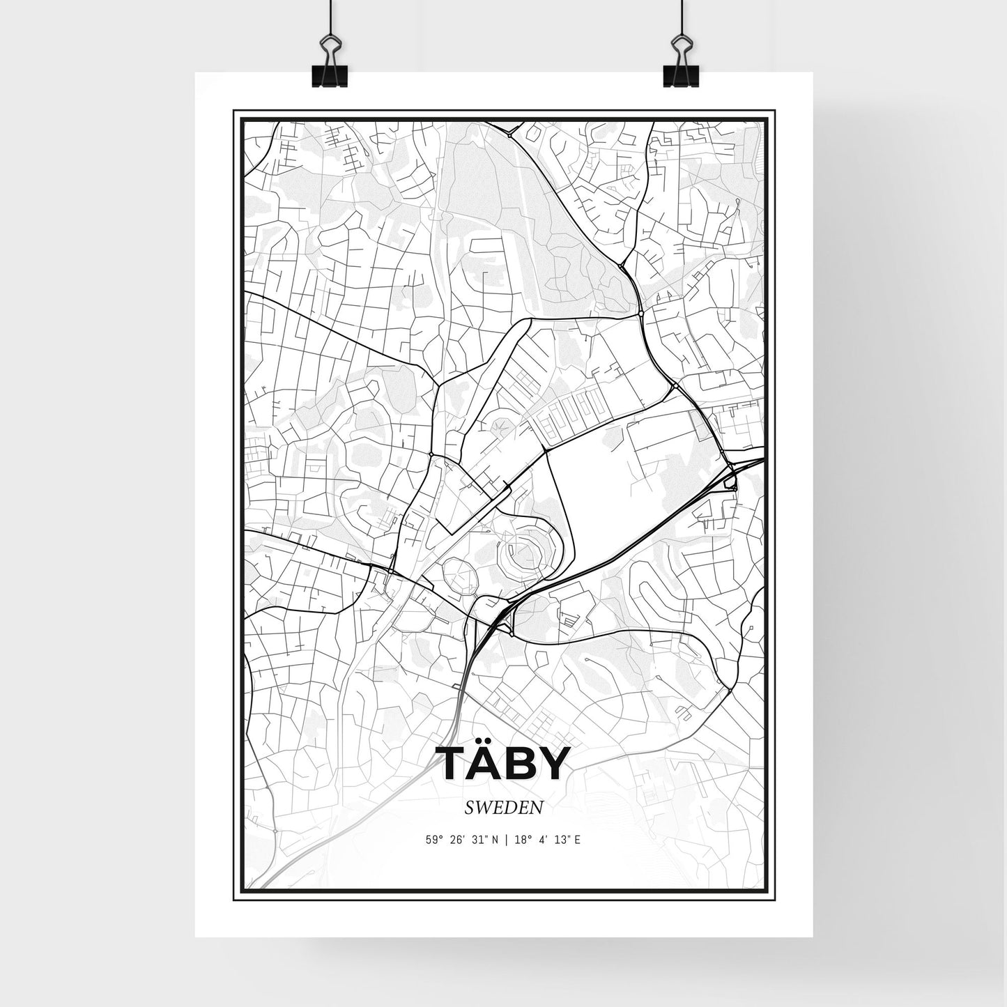 Täby Sweden - Premium City Map Poster