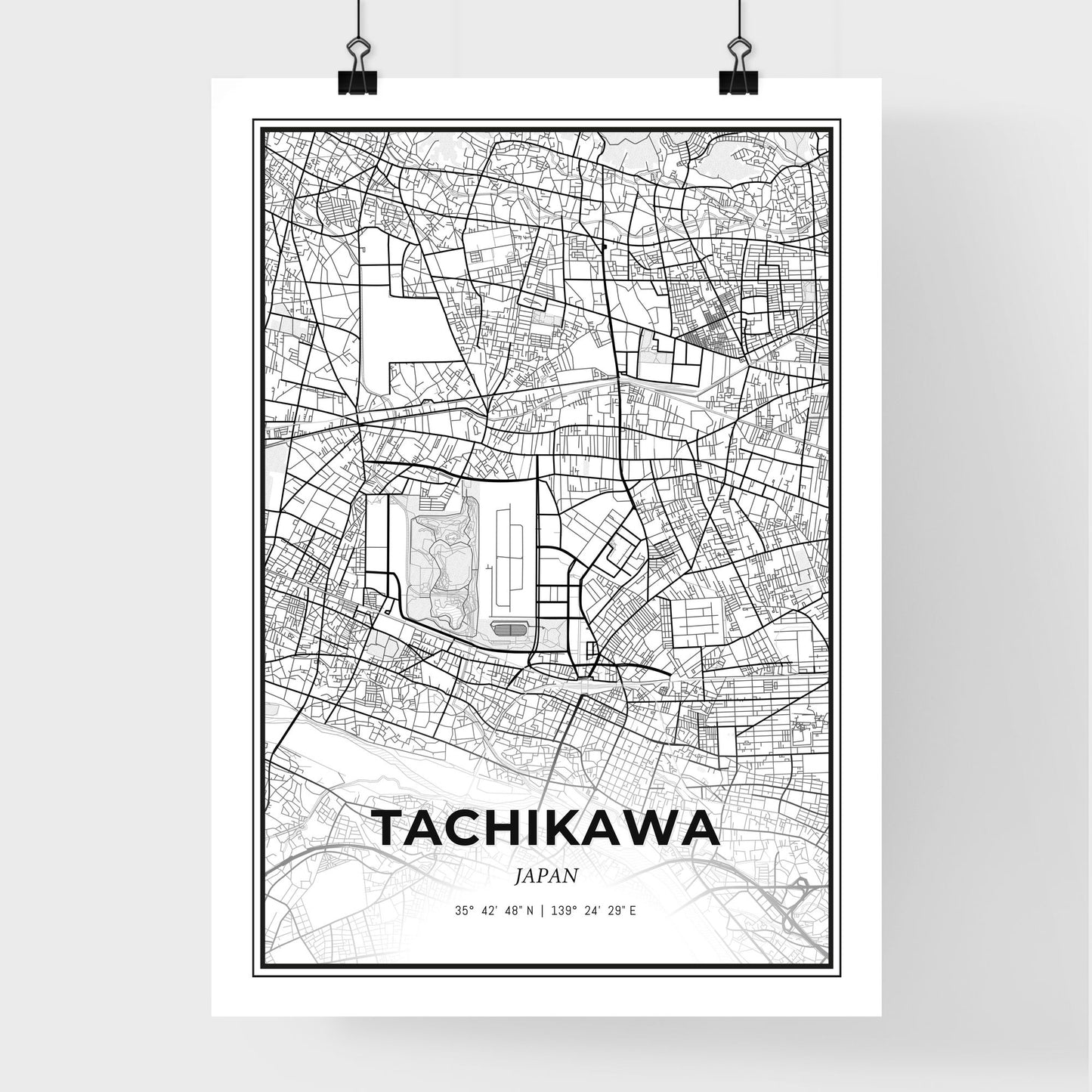 Tachikawa Japan - Premium City Map Poster