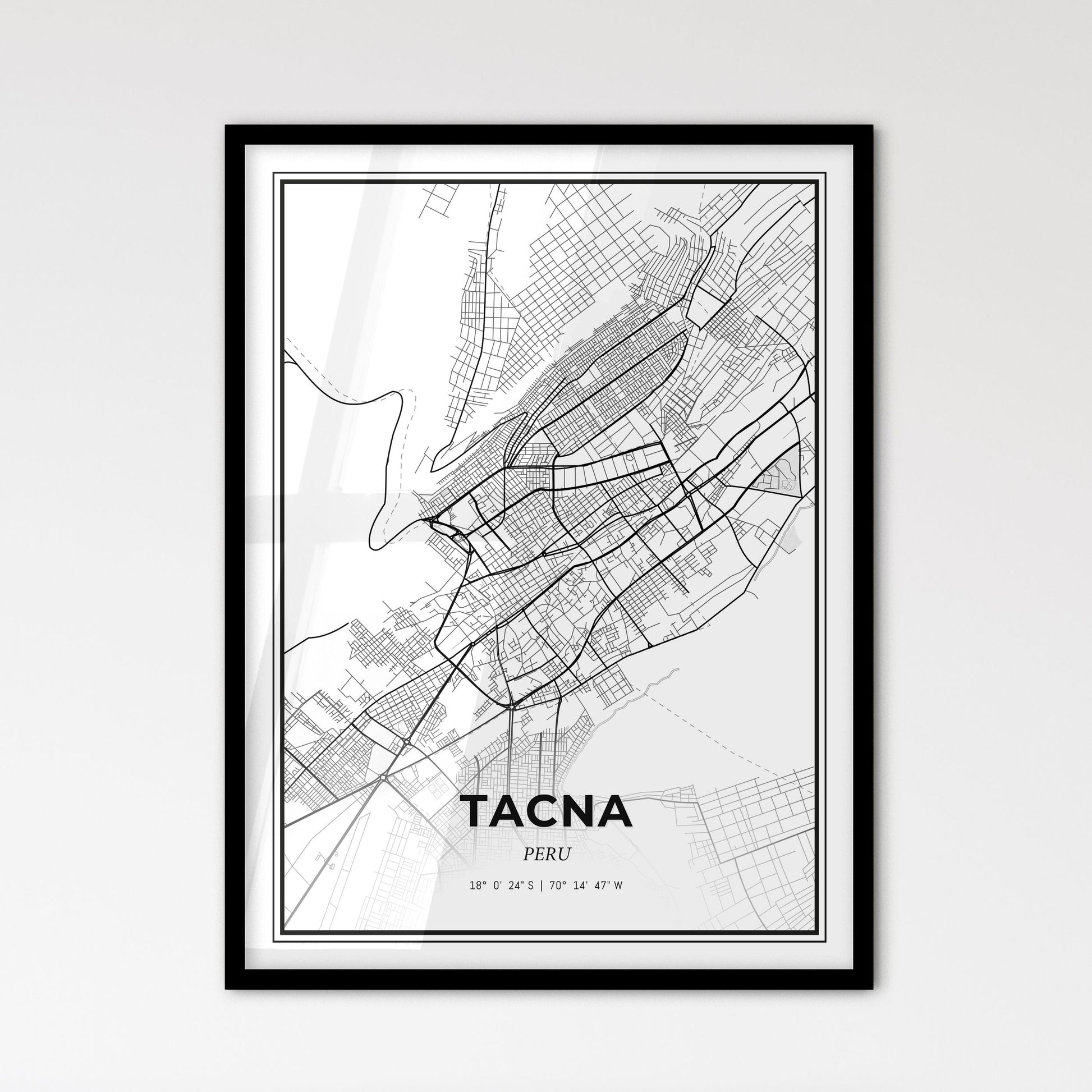 Tacna Peru - Scandinavian Style City Map for Modern Home Decor