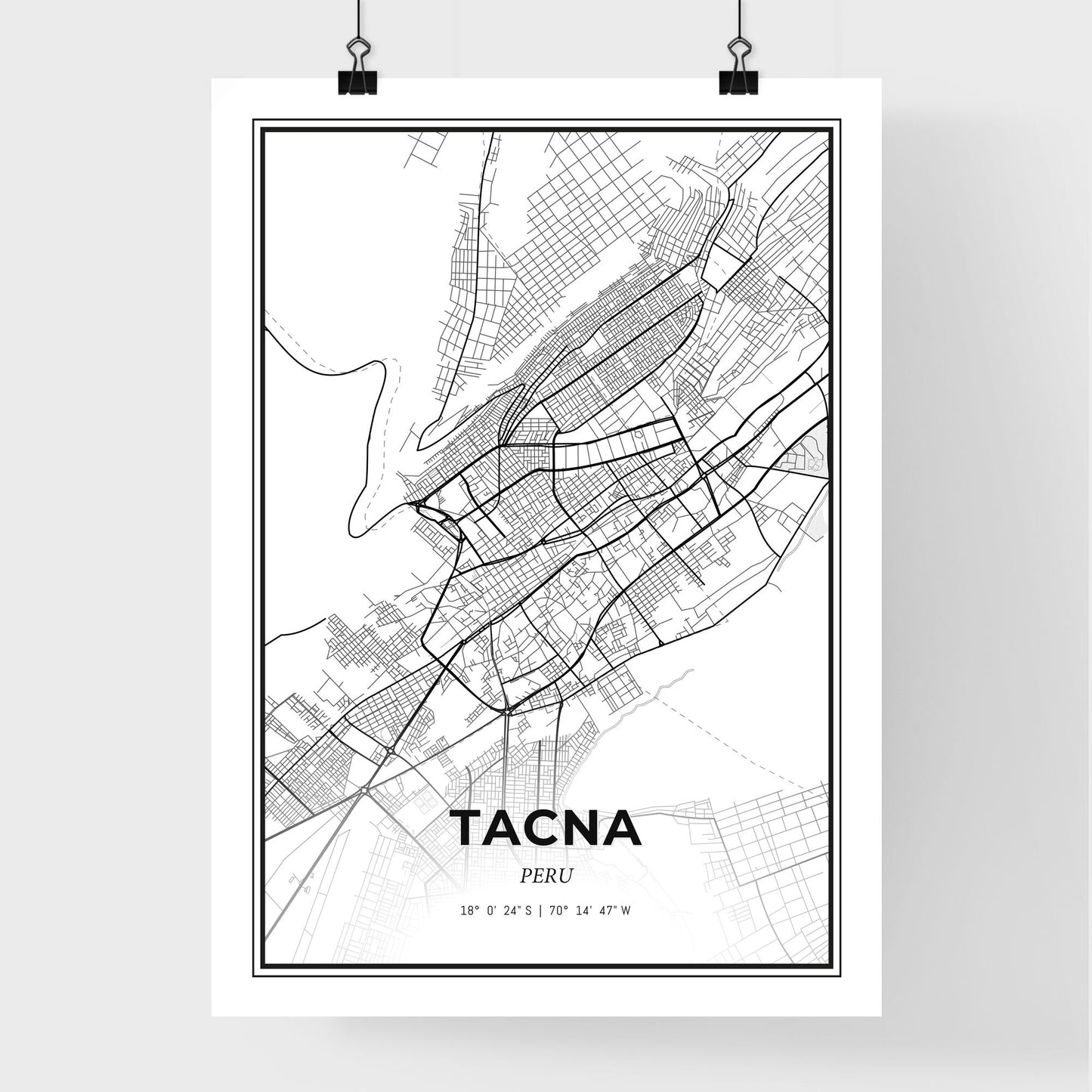 Tacna Peru - Premium City Map Poster