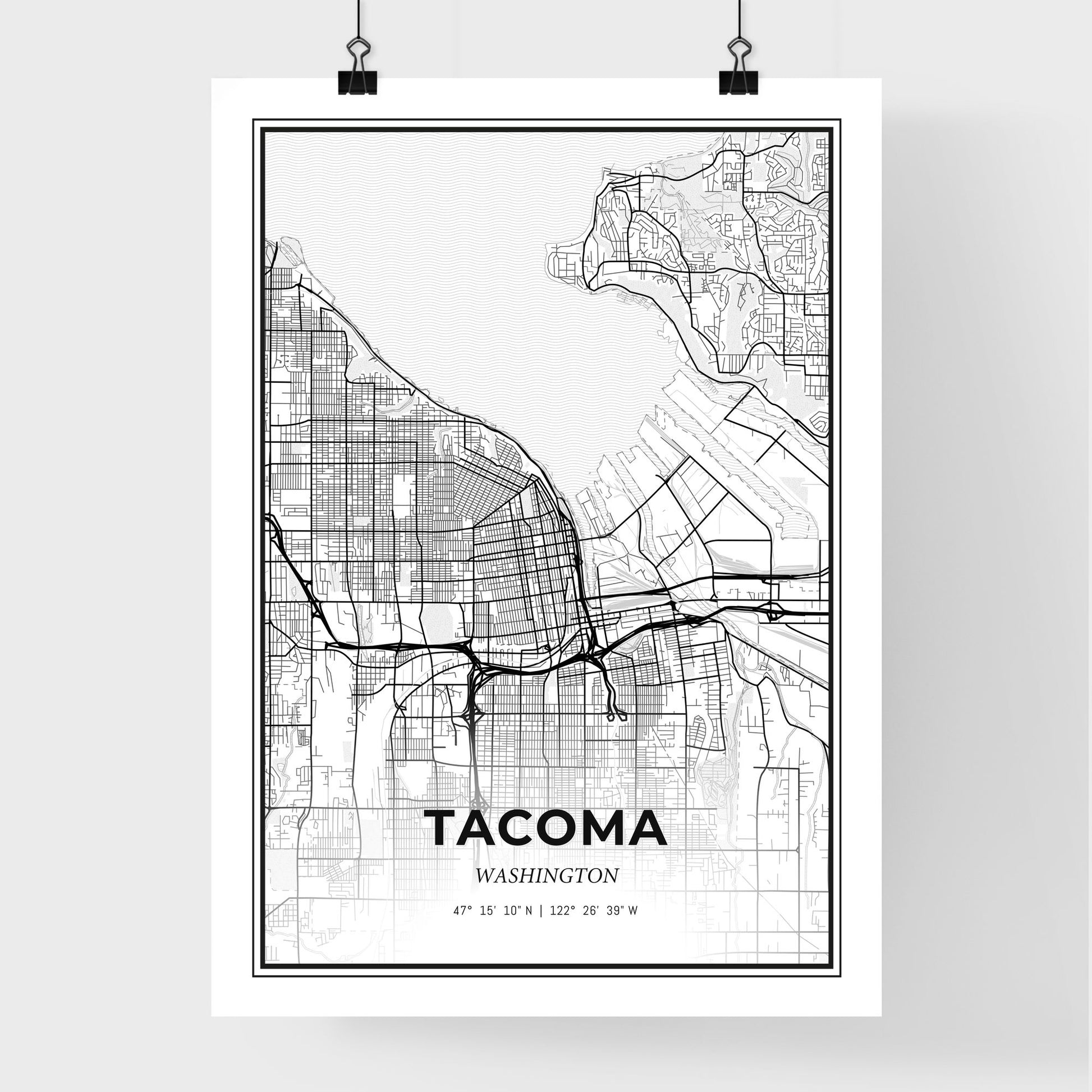 Tacoma Washington - Premium City Map Poster