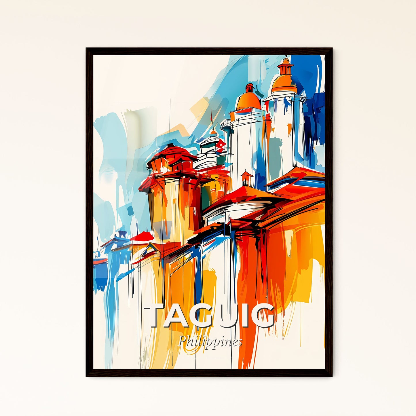 Vibrant Taguig, Philippines - A Painting Of A Building