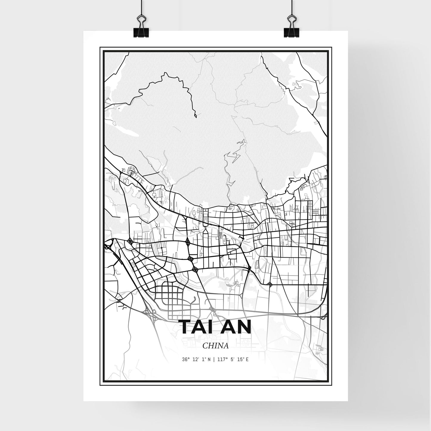 Tai an China - Premium City Map Poster