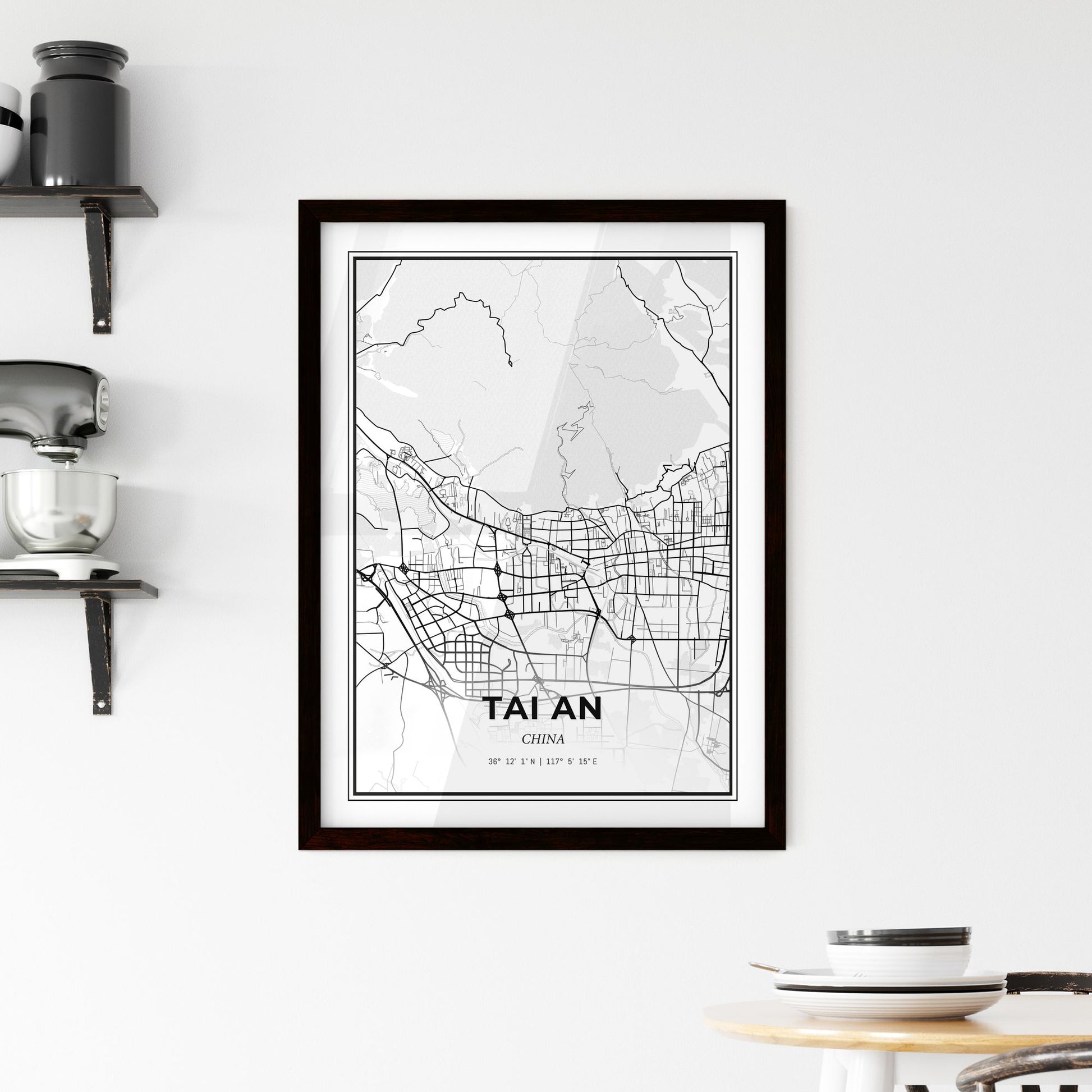 Tai an China - Minimal City Map