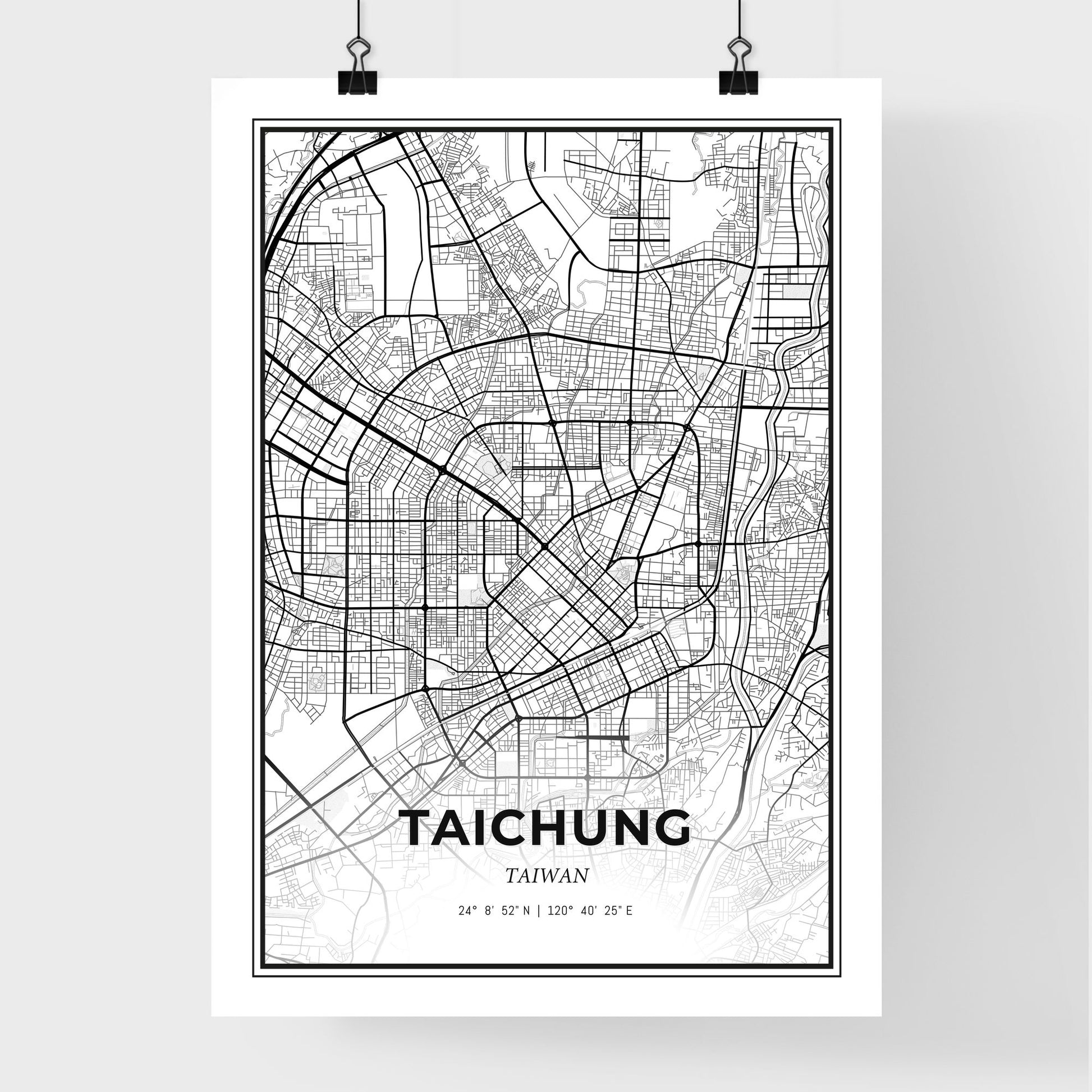 Taichung Taiwan - Premium City Map Poster