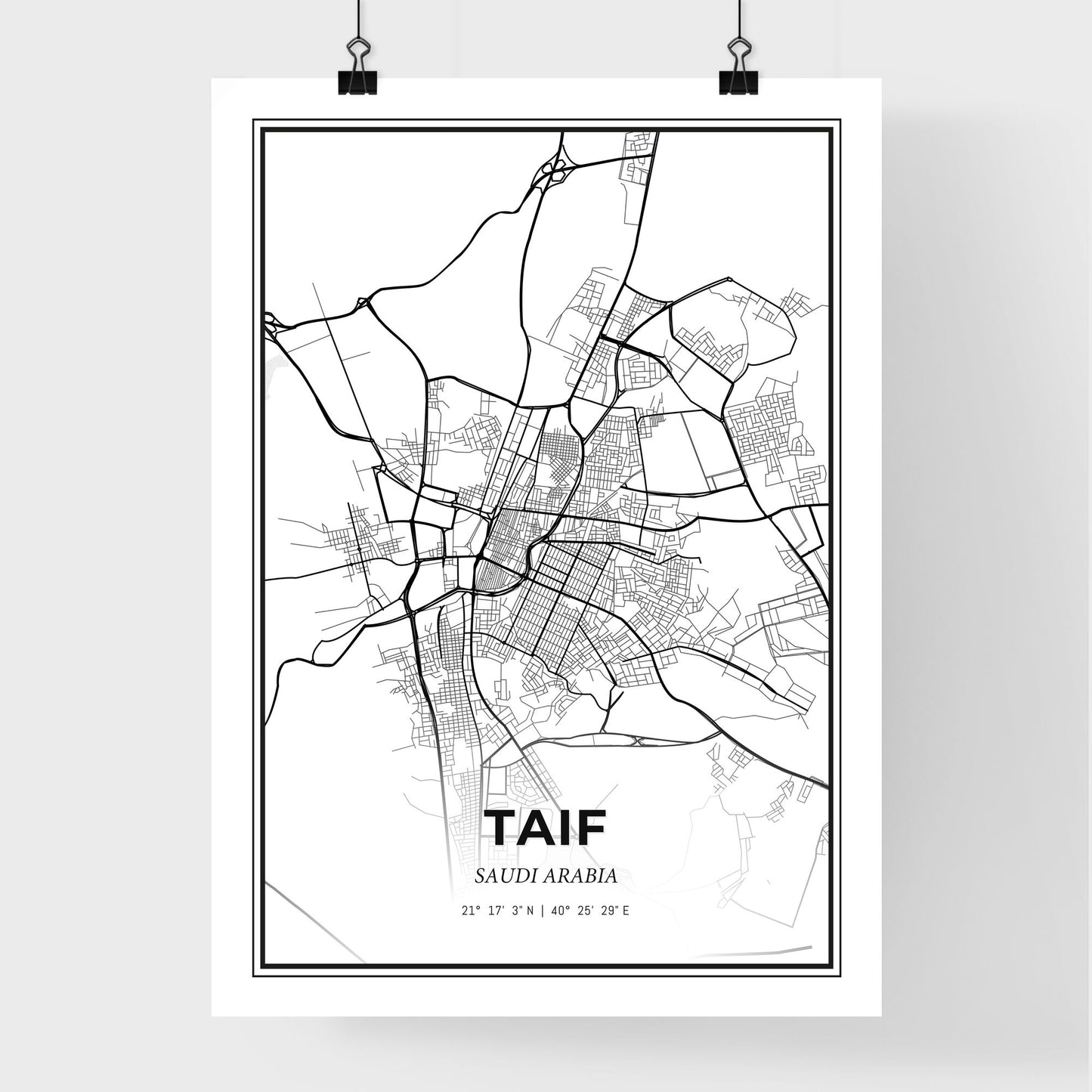 Taif Saudi Arabia - Premium City Map Poster