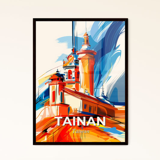 Vibrant Tainan, Taiwan - A Painting Of A Building