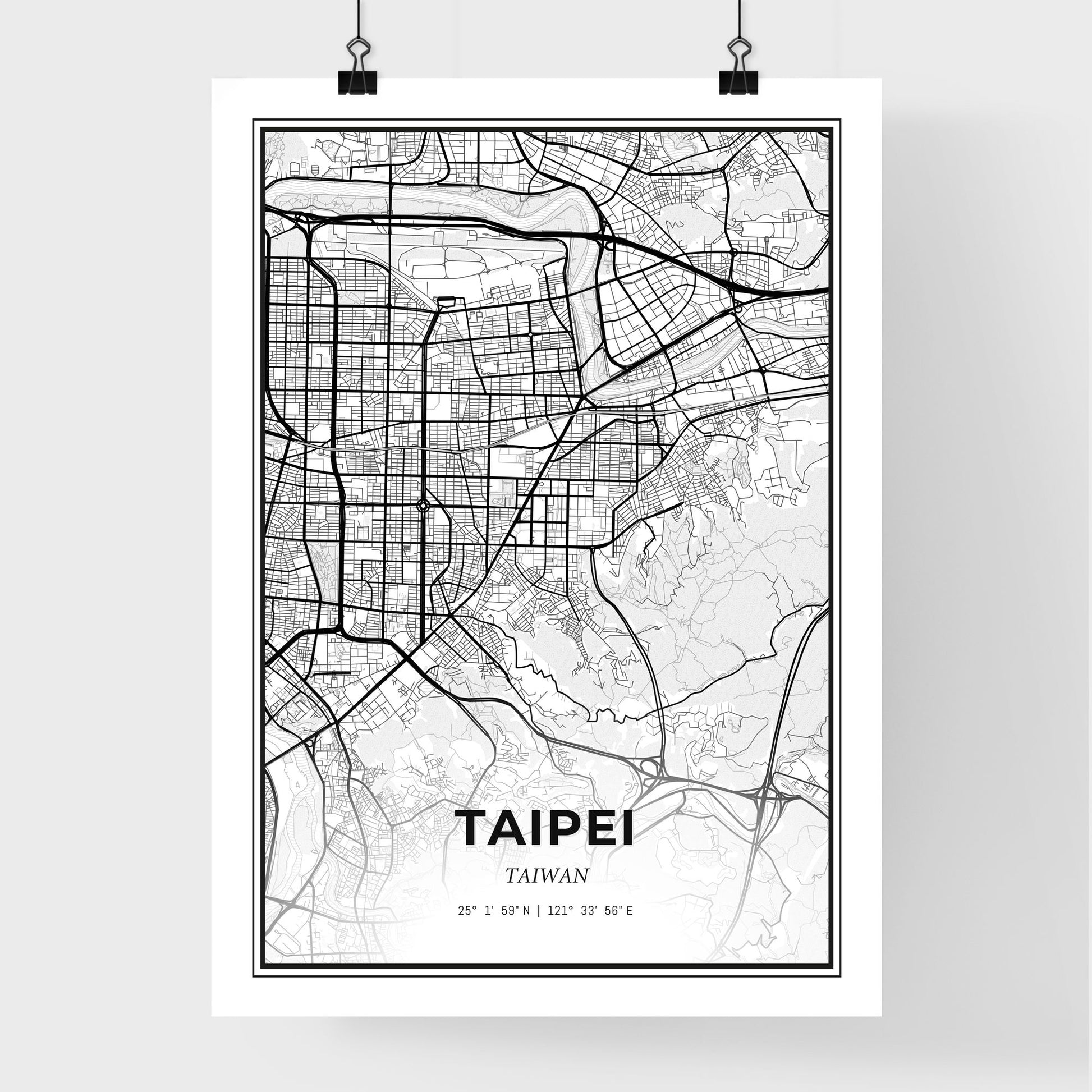 Taipei Taiwan - Premium City Map Poster