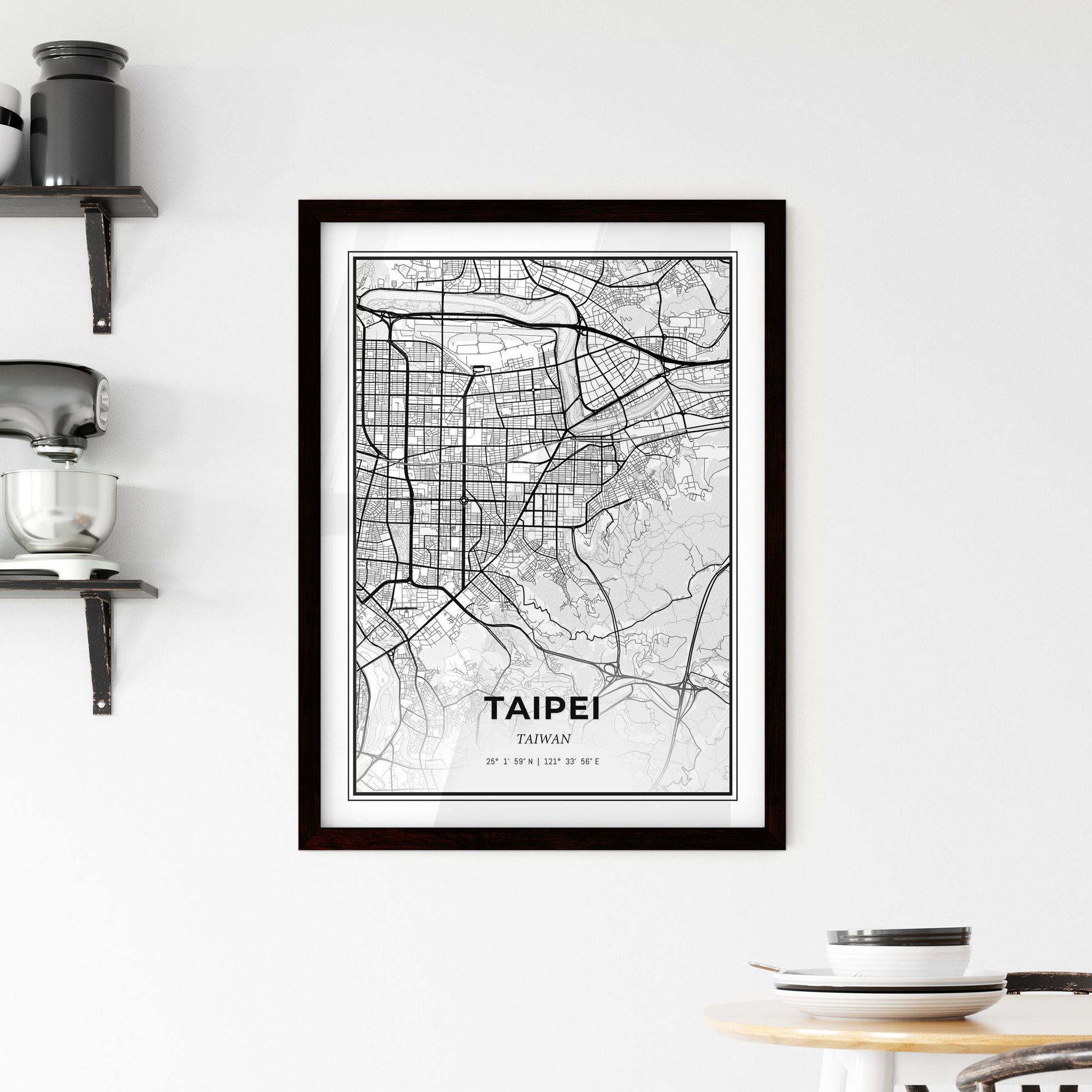 Taipei Taiwan - Minimal City Map