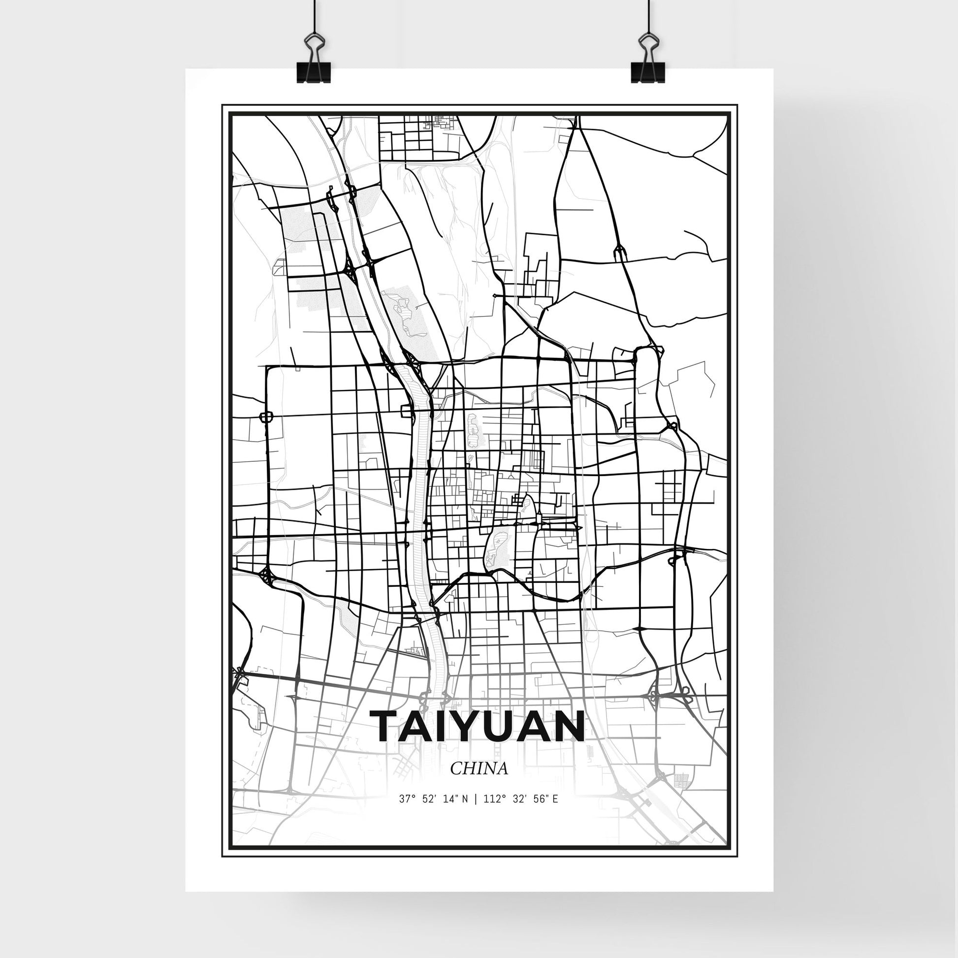 Taiyuan China - Premium City Map Poster