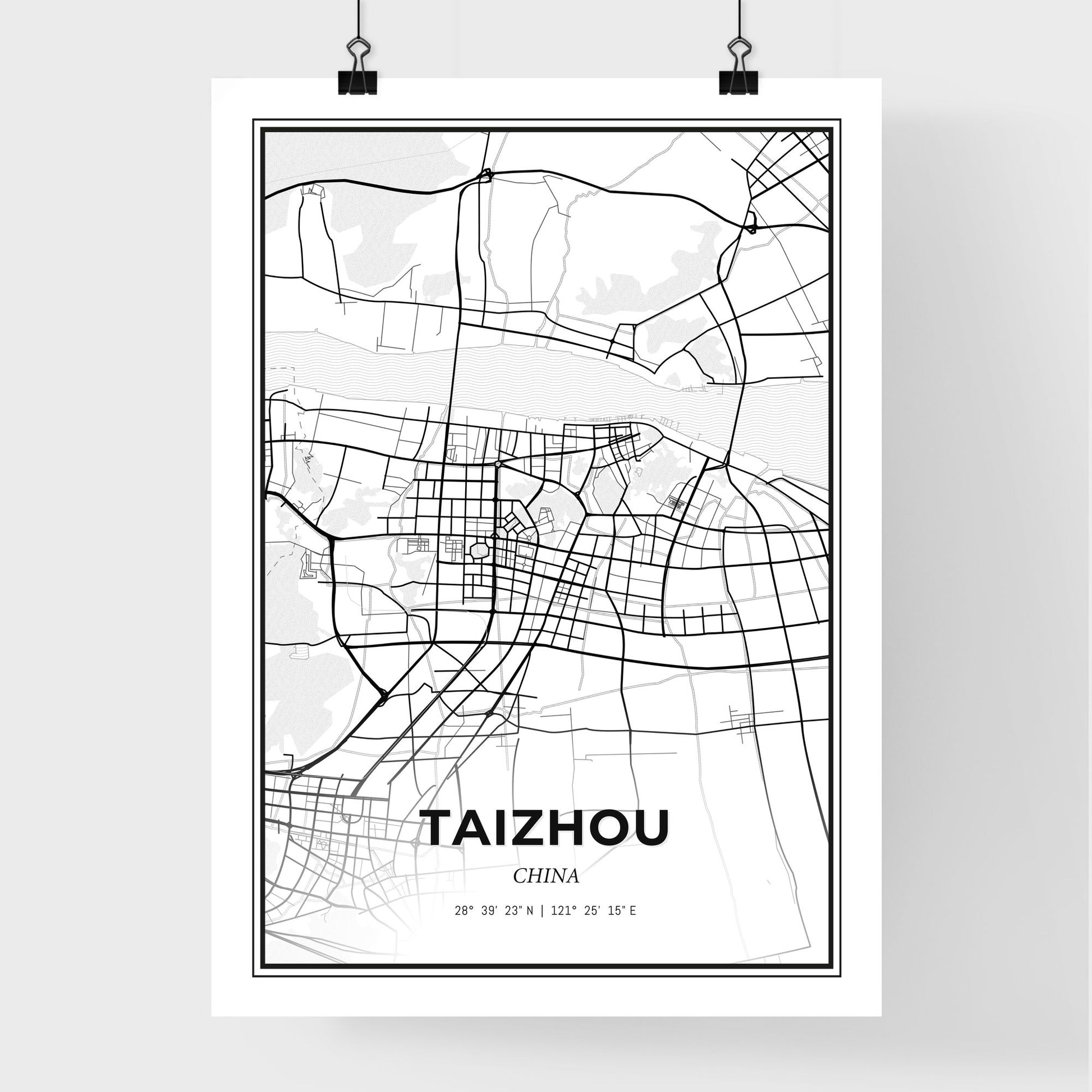 Taizhou China - Premium City Map Poster