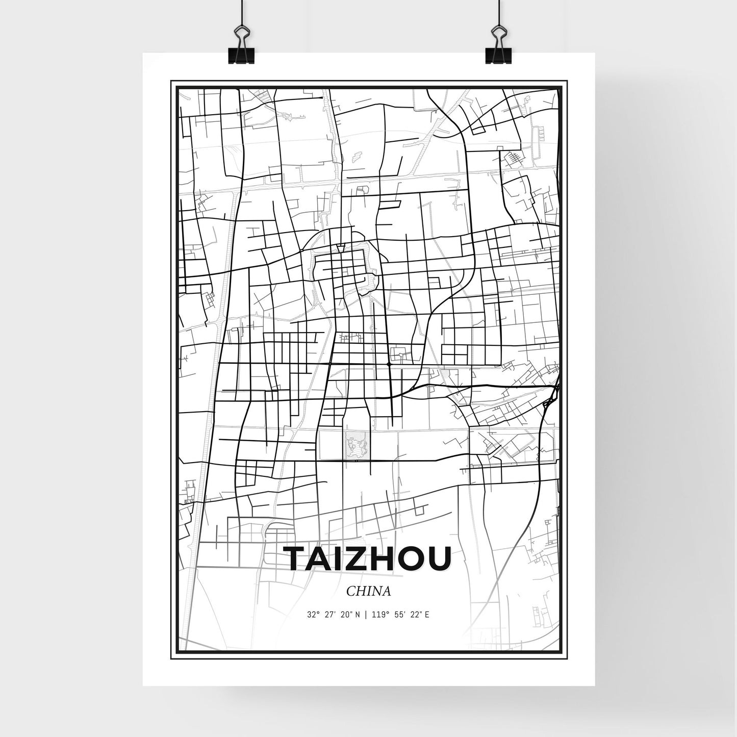 Taizhou China - Premium City Map Poster